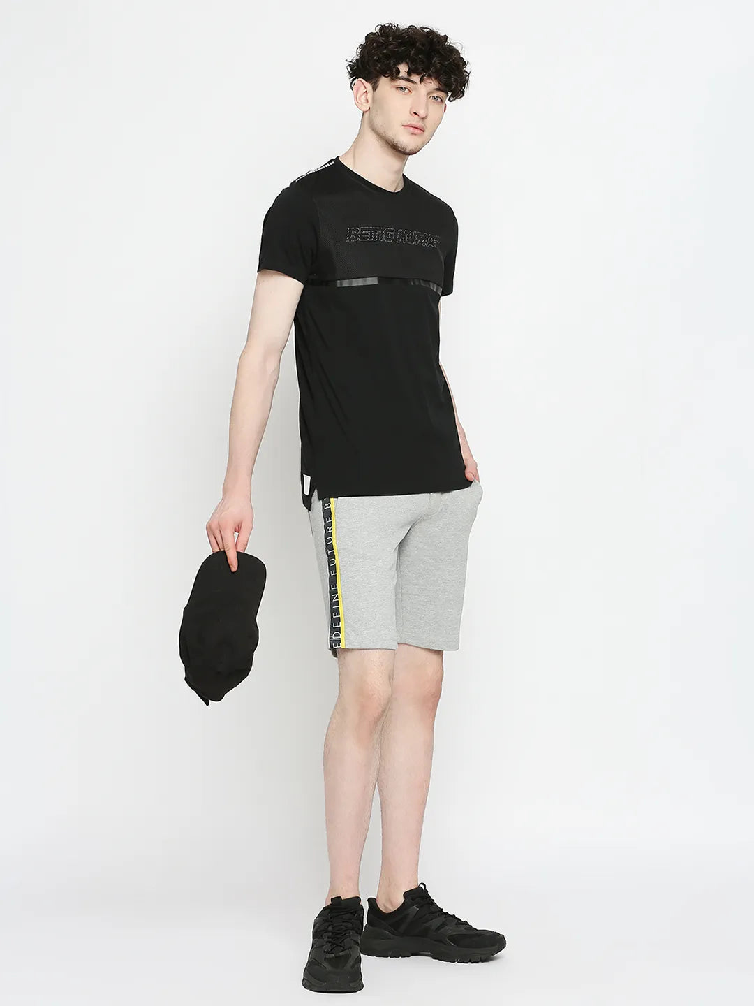 Grey Regular Fit Men's Shorts by Being Human Clothing