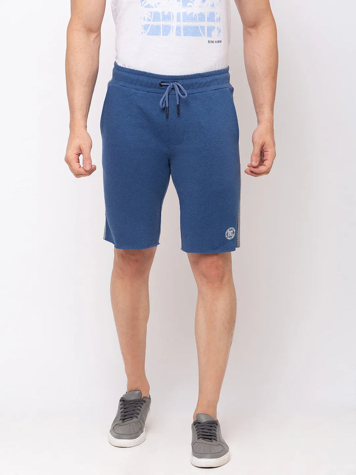 Blue Regular Fit Shorts For Men By Being Human Clothing