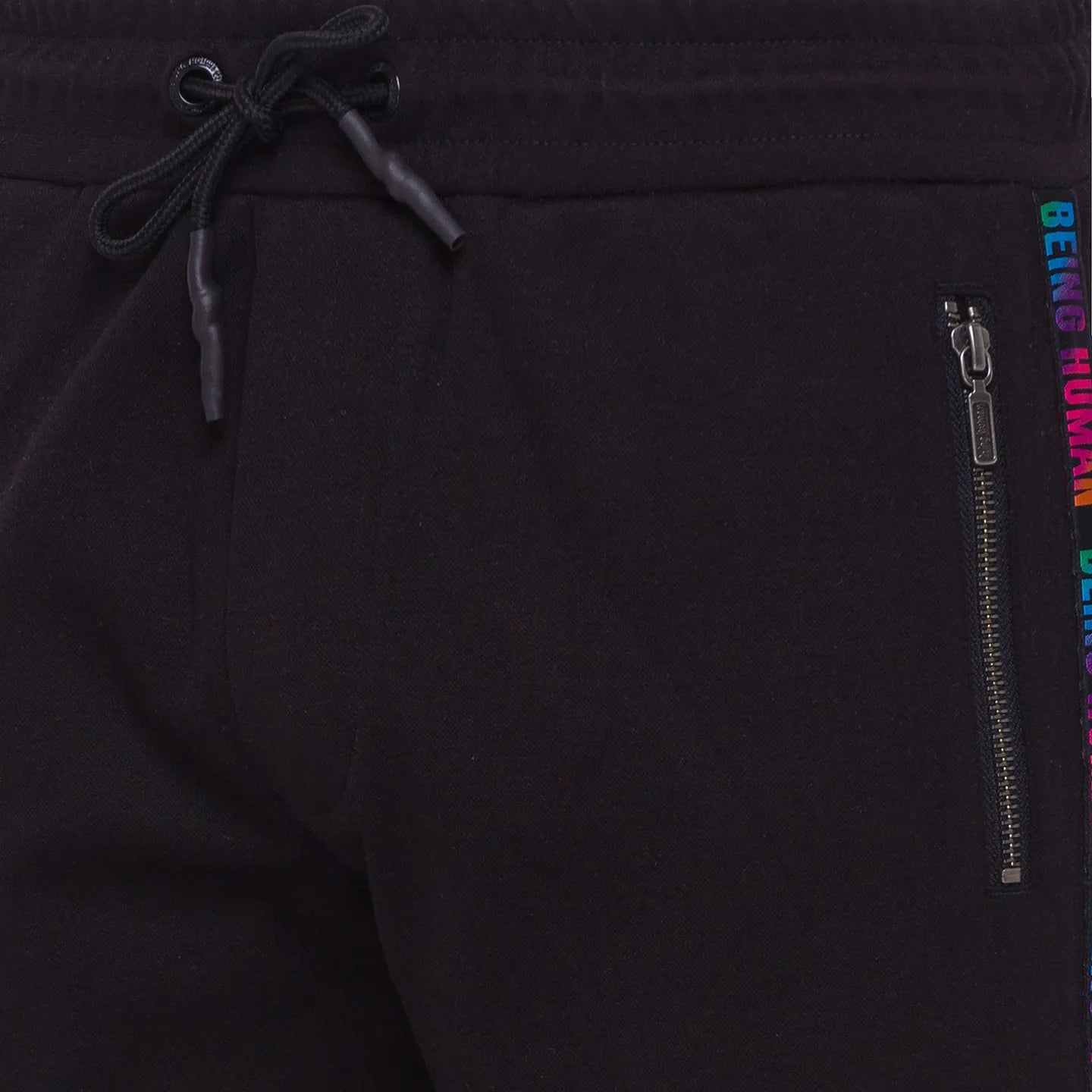 Men Regular Fit Track-Black by Being Human Clothing