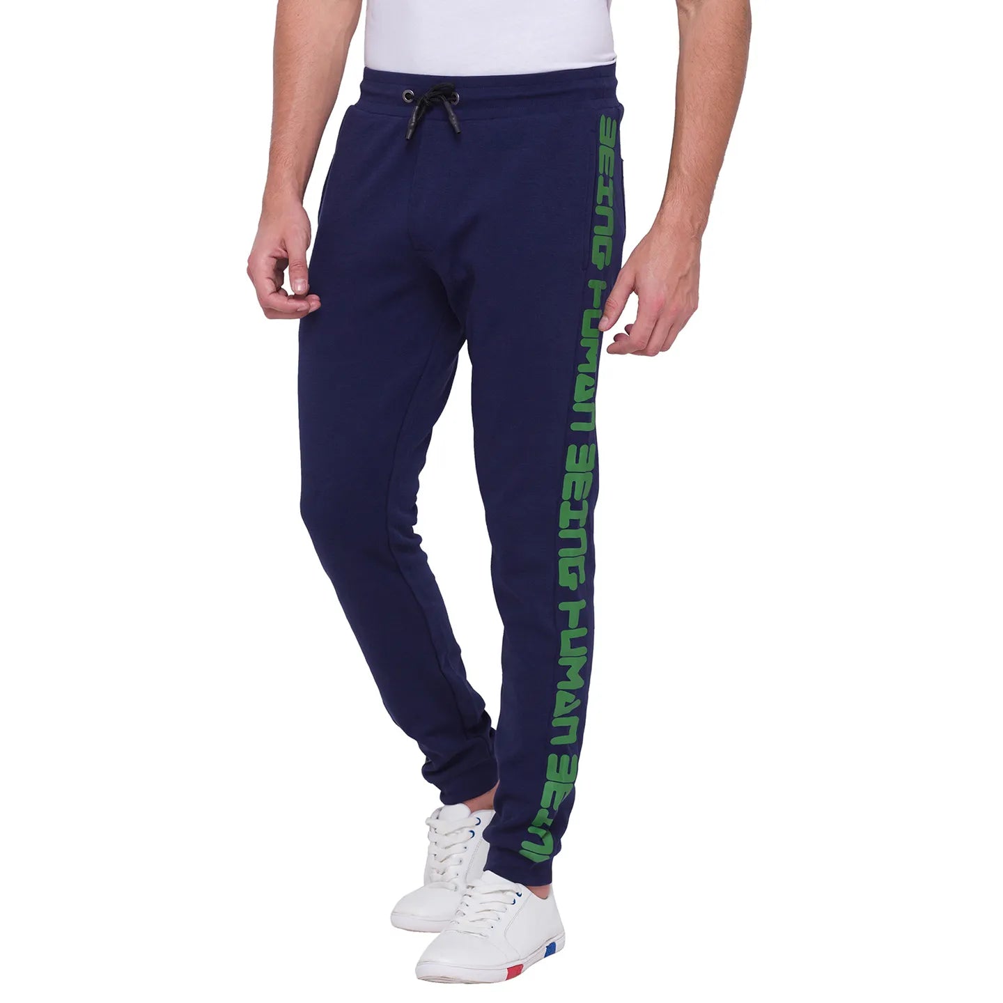 Men Regular Fit Track-Navy by Being Human Clothing
