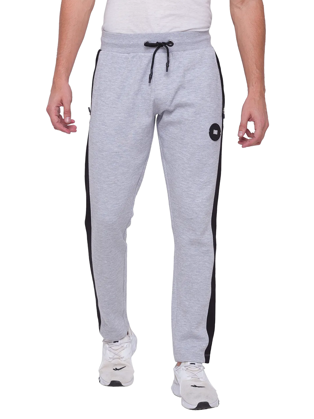 Men Regular Fit Track-Lt. Grey by Being Human Clothing