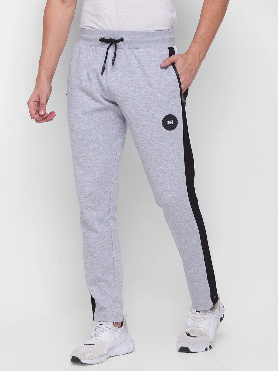 Men Regular Fit Track-Lt. Grey by Being Human Clothing