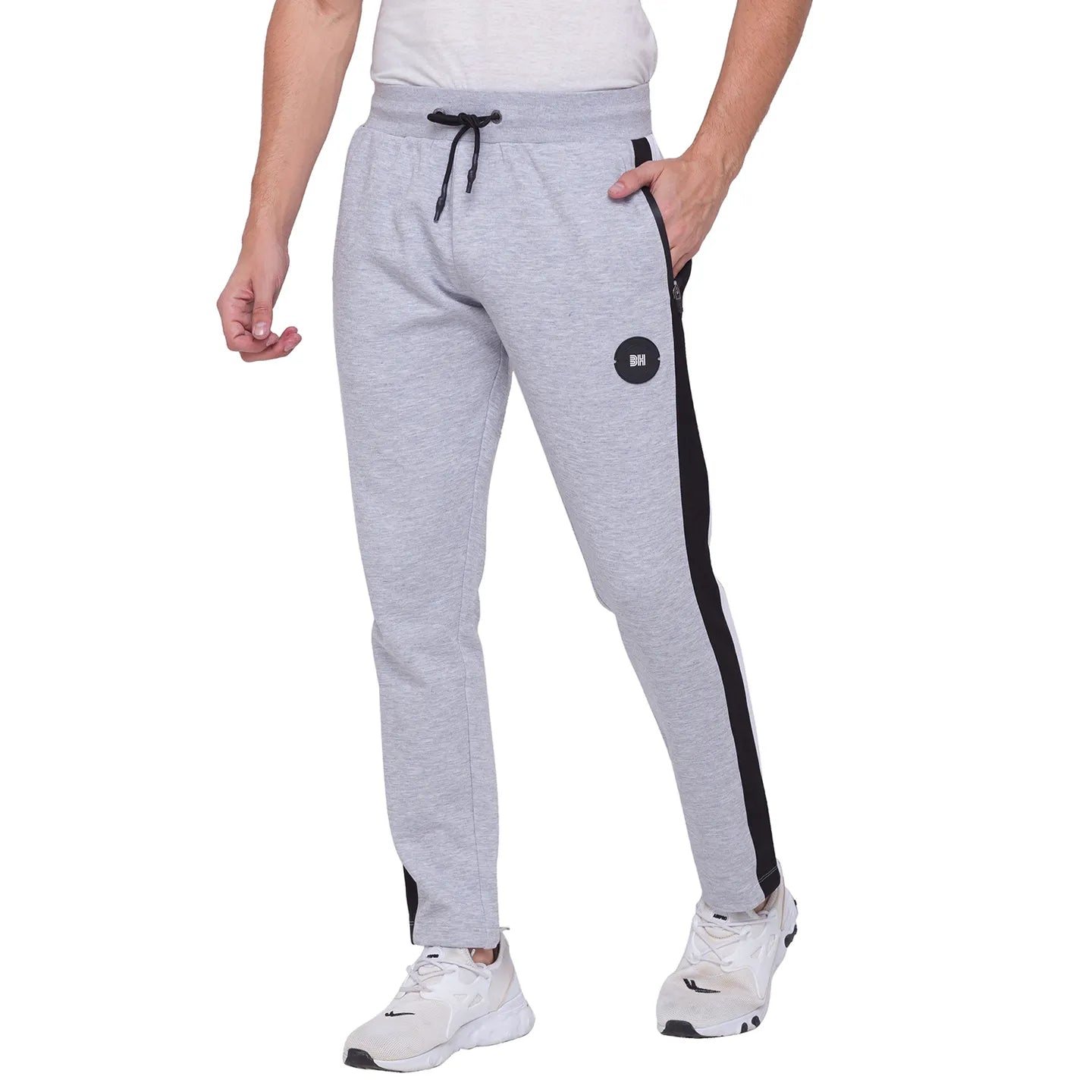 Men Regular Fit Track-Lt. Grey by Being Human Clothing