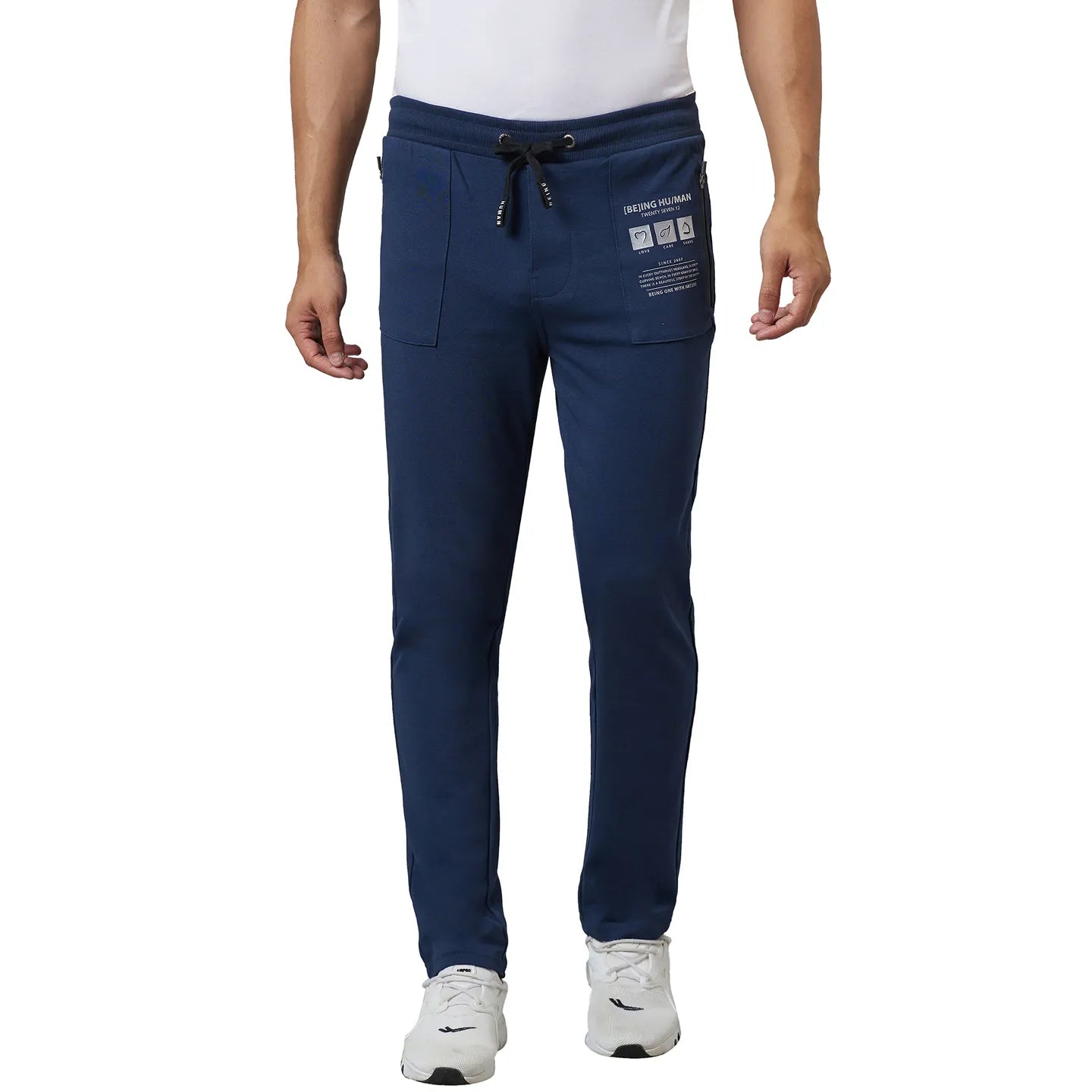 Navy Regular Fit Track Pants For Men By Being Human Clothing