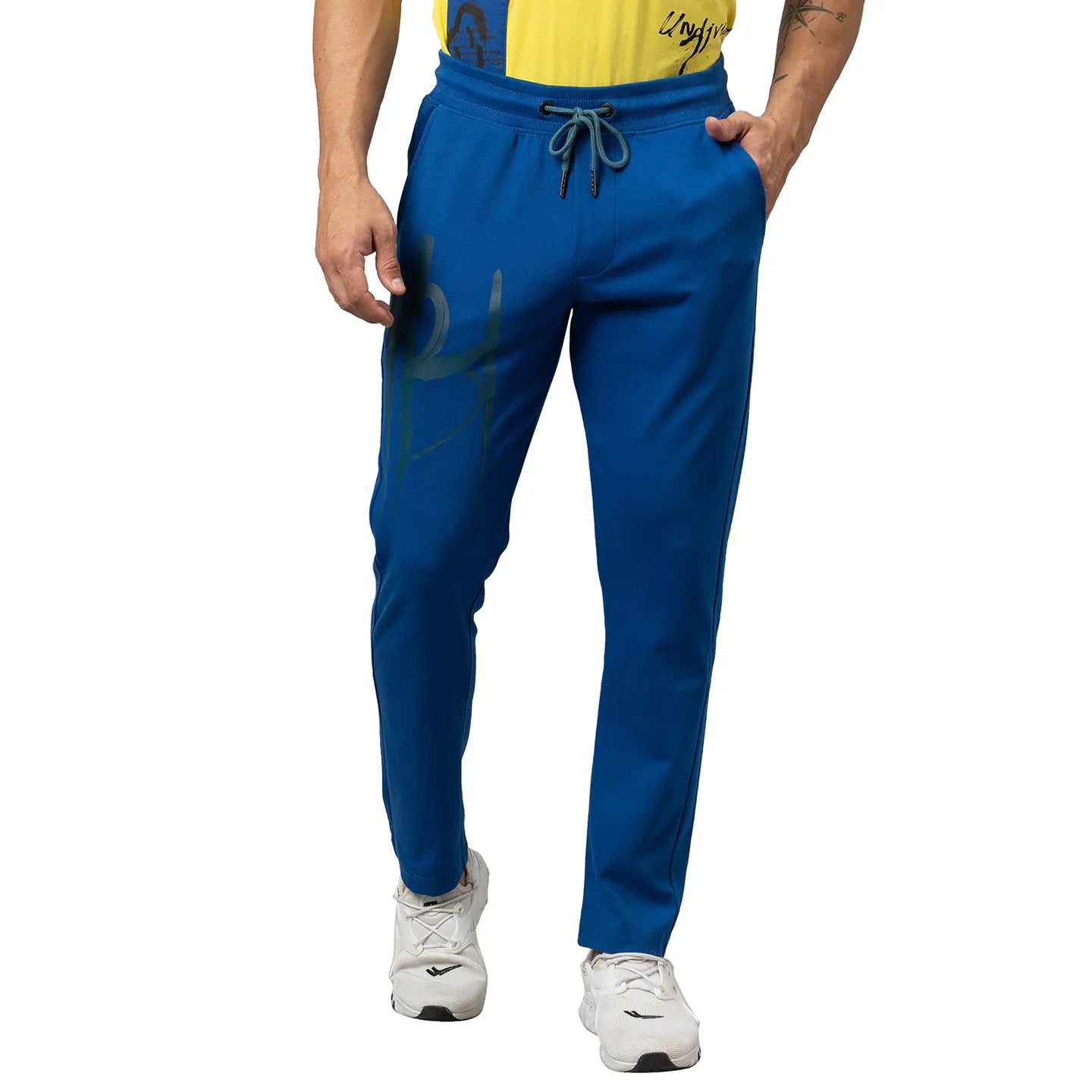 Blue Regular Fit Men's Track Pants by Being Human Clothing