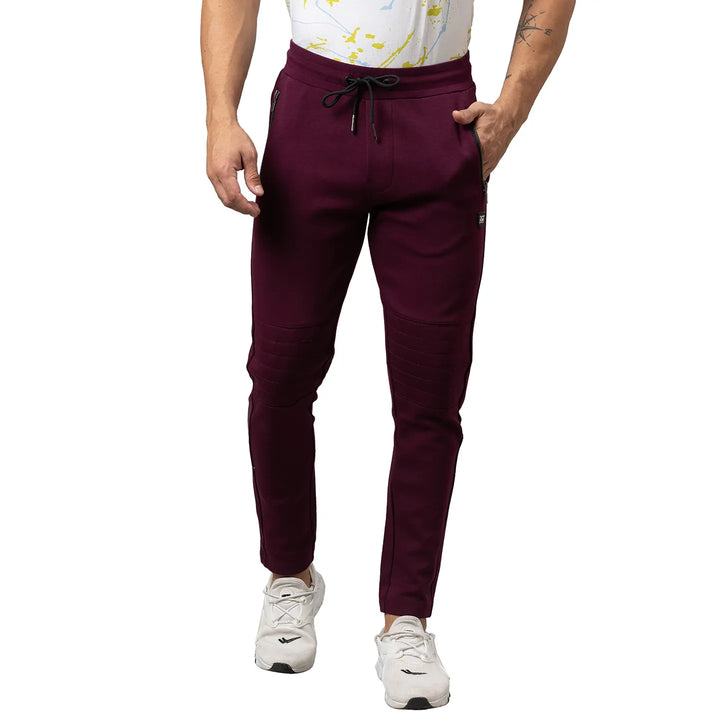 Purple Regular Fit Track Pants For Men By Being Human Clothing