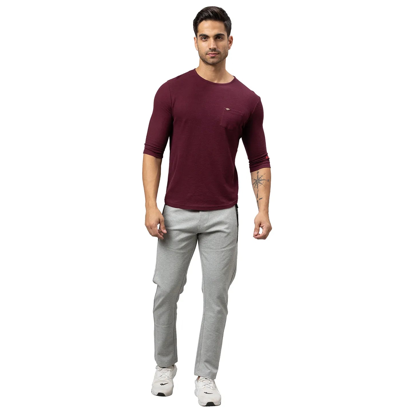 Grey Regular Fit Track Pants For Men By Being Human Clothing