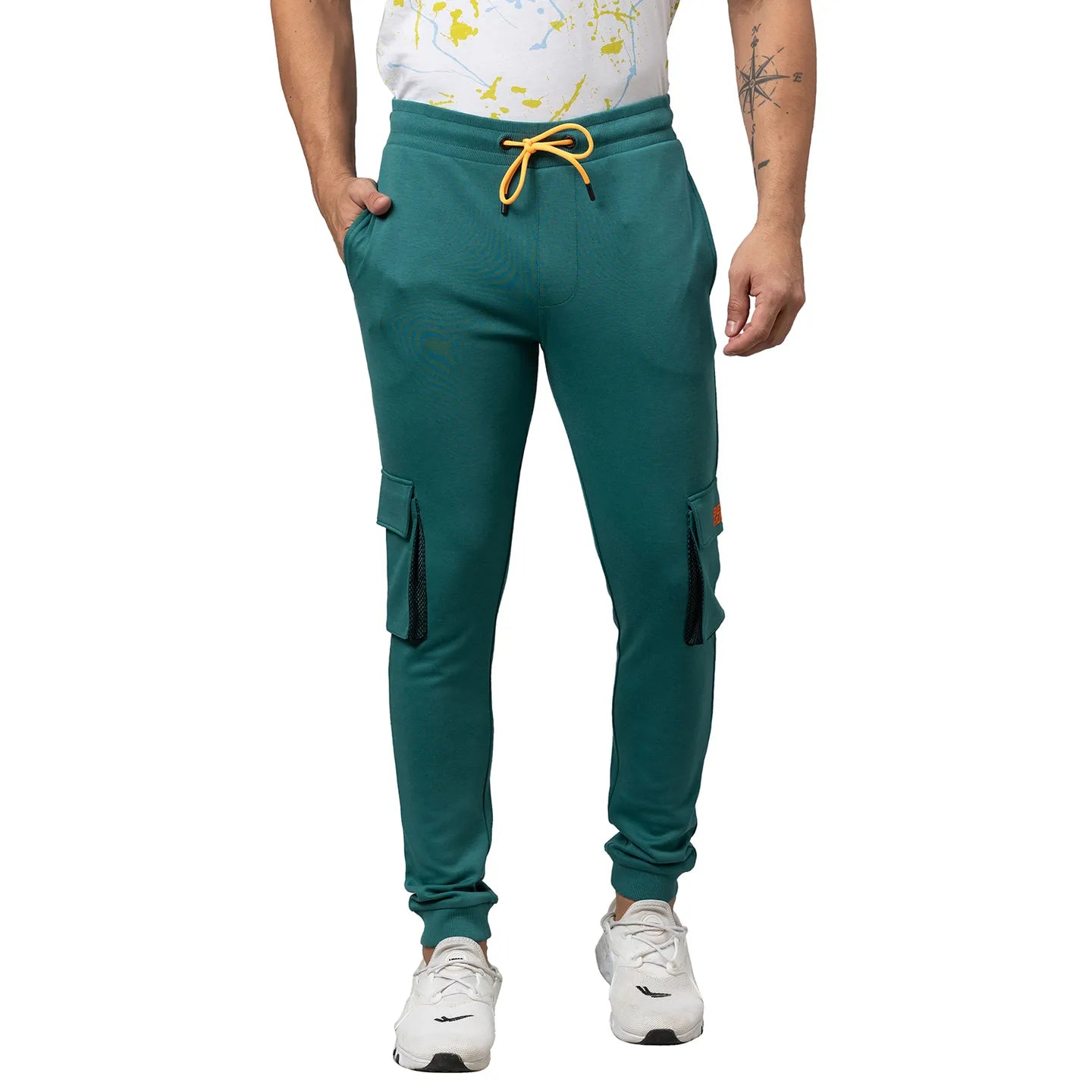 Green Regular Fit Men's Track Pants by Being Human Clothing