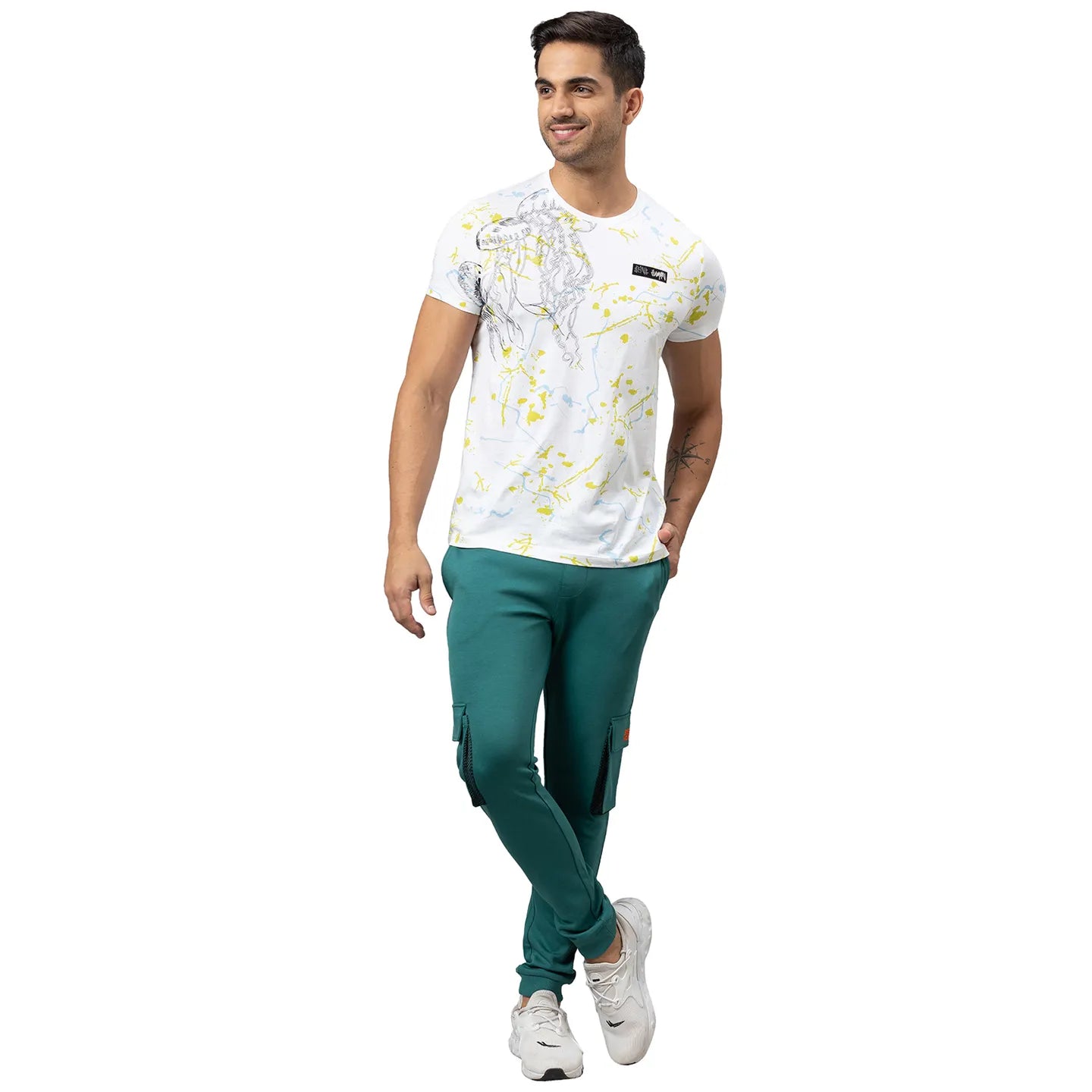 Green Regular Fit Men's Track Pants by Being Human Clothing