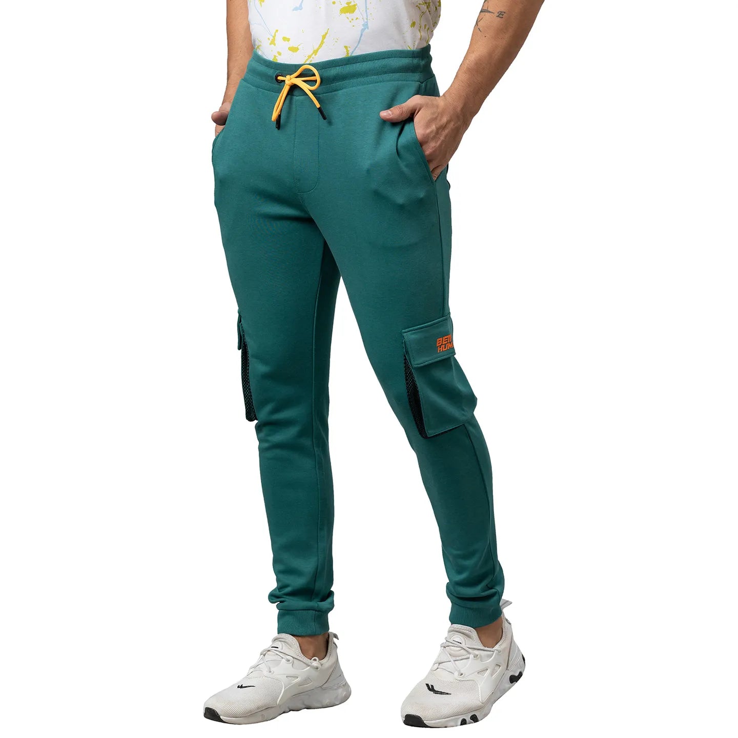 Green Regular Fit Men's Track Pants by Being Human Clothing