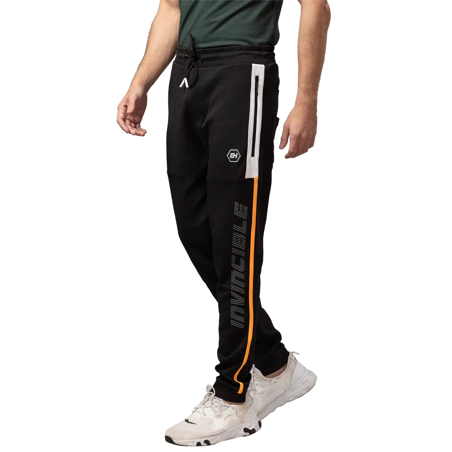 Black Regular Fit Men's Track Pants by Being Human Clothing