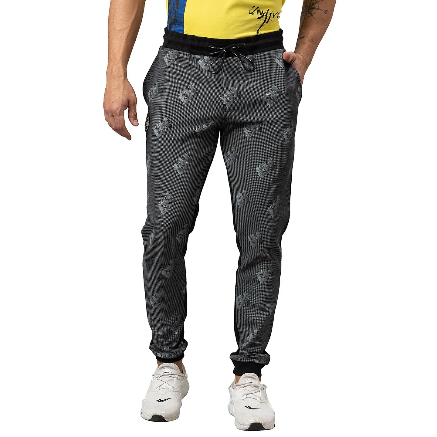 Men Regular Fit Track-Black by Being Human Clothing