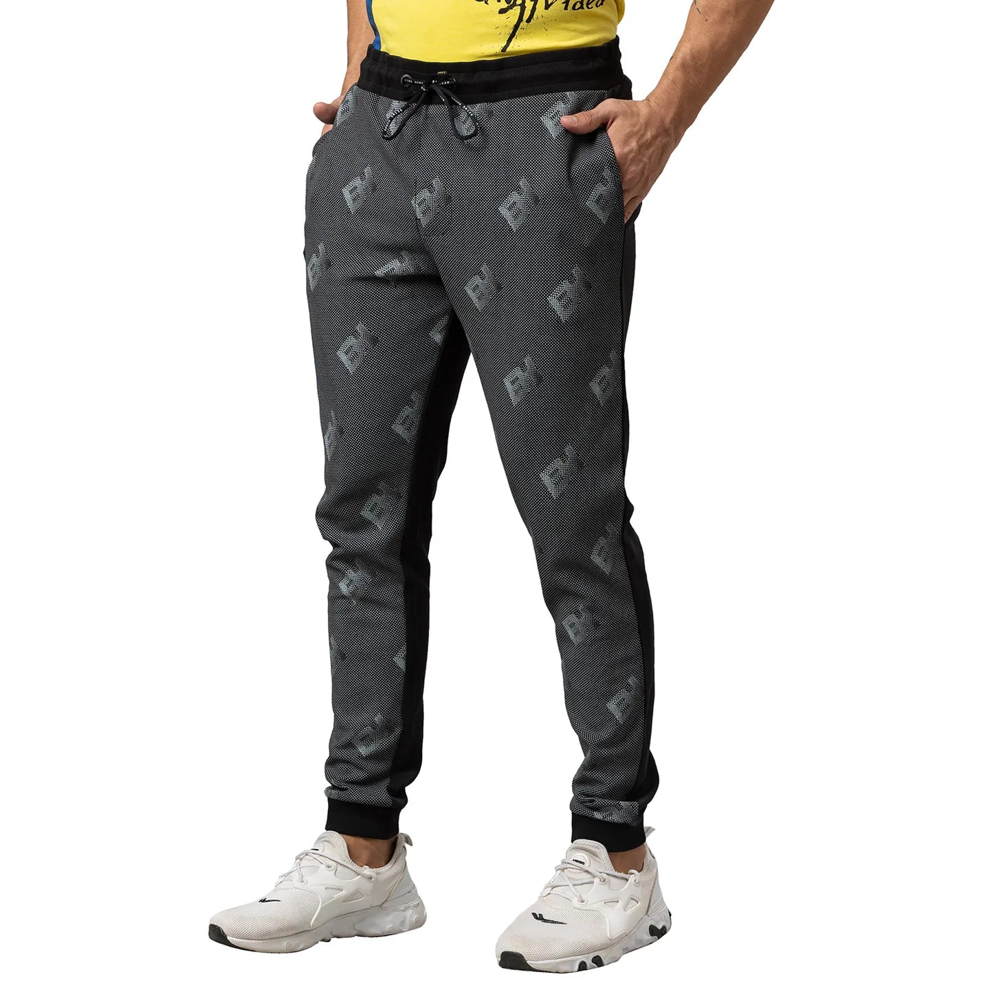 Men Regular Fit Track-Black by Being Human Clothing