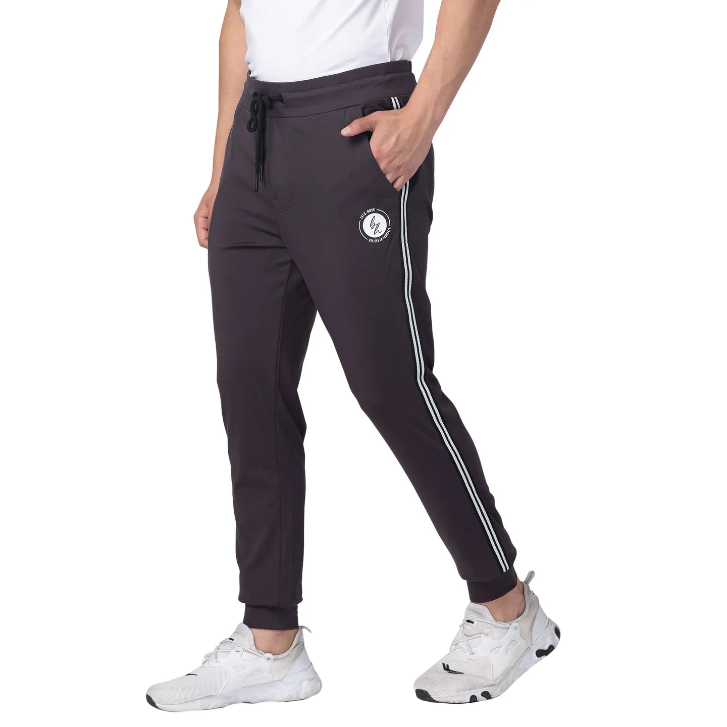 Grey Regular Fit Track Pants For Men By Being Human Clothing