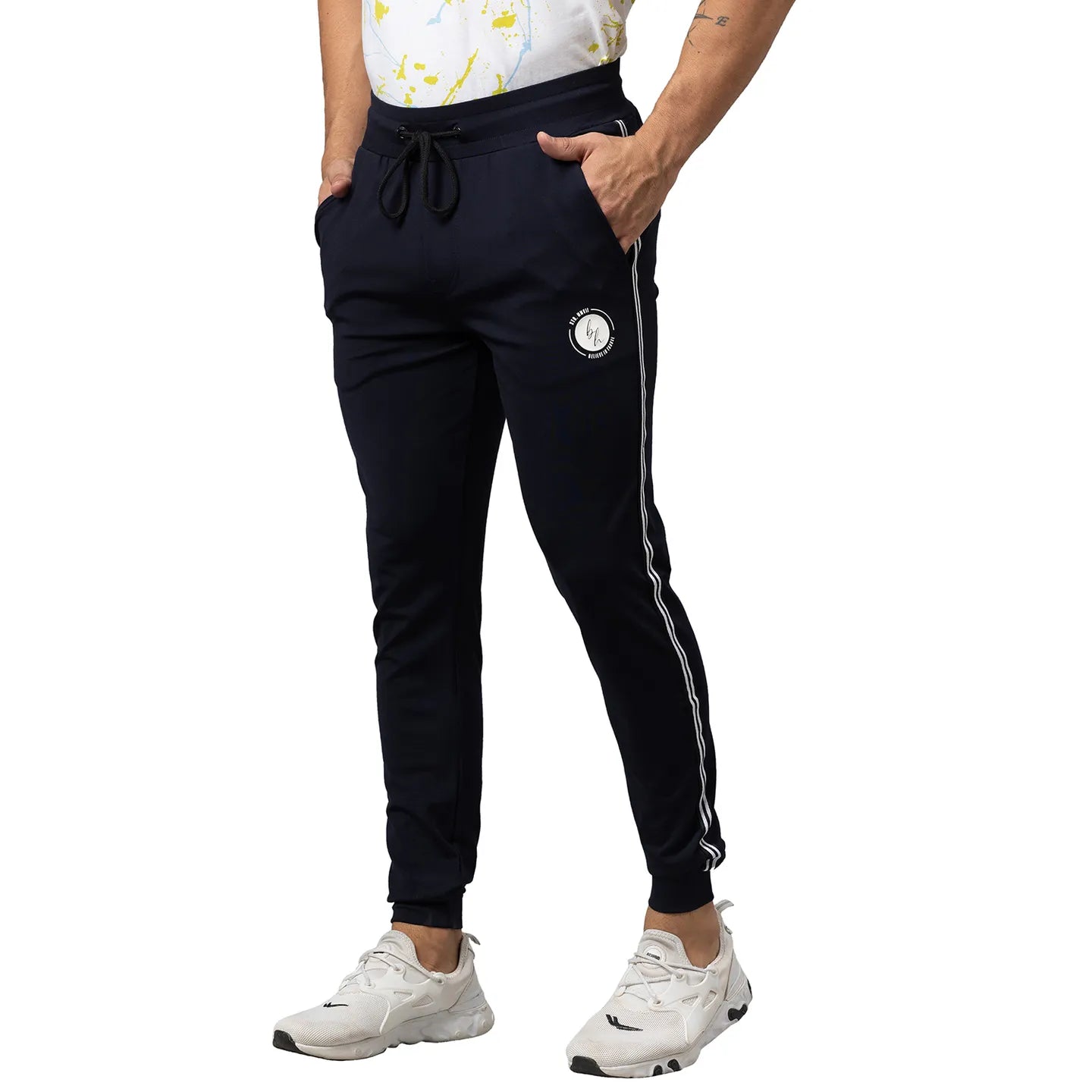 Blue Regular Fit Men's Track Pants by Being Human Clothing