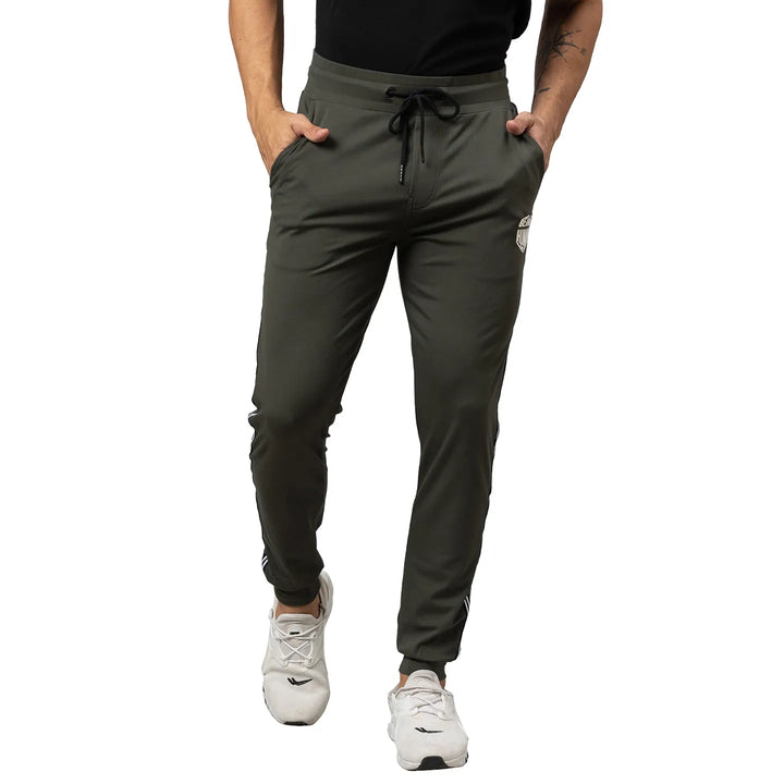 Olive Regular Fit Men's Track Pants by Being Human Clothing
