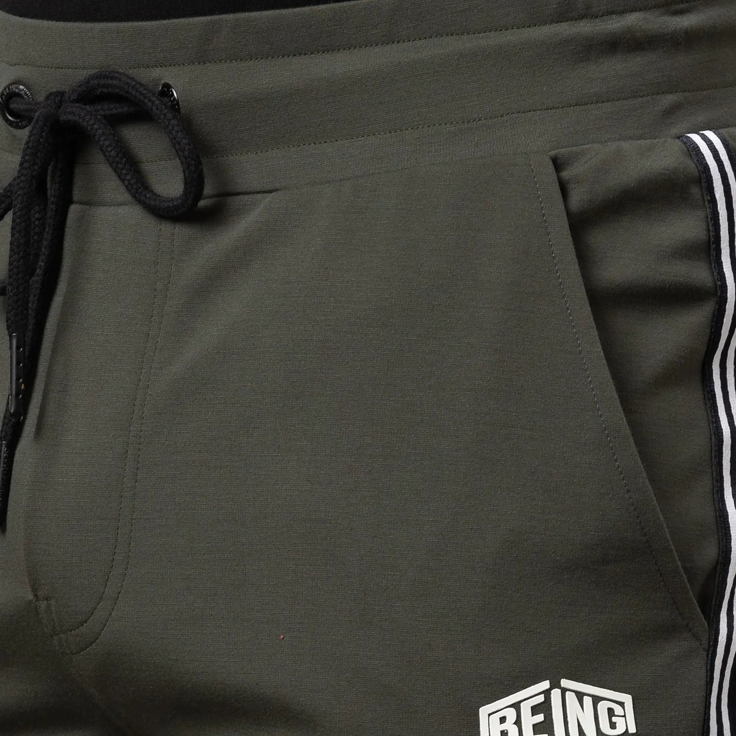 Olive Regular Fit Men's Track Pants by Being Human Clothing