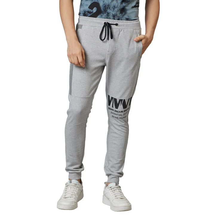 Grey Regular Fit Track Pants For Men By Being Human Clothing