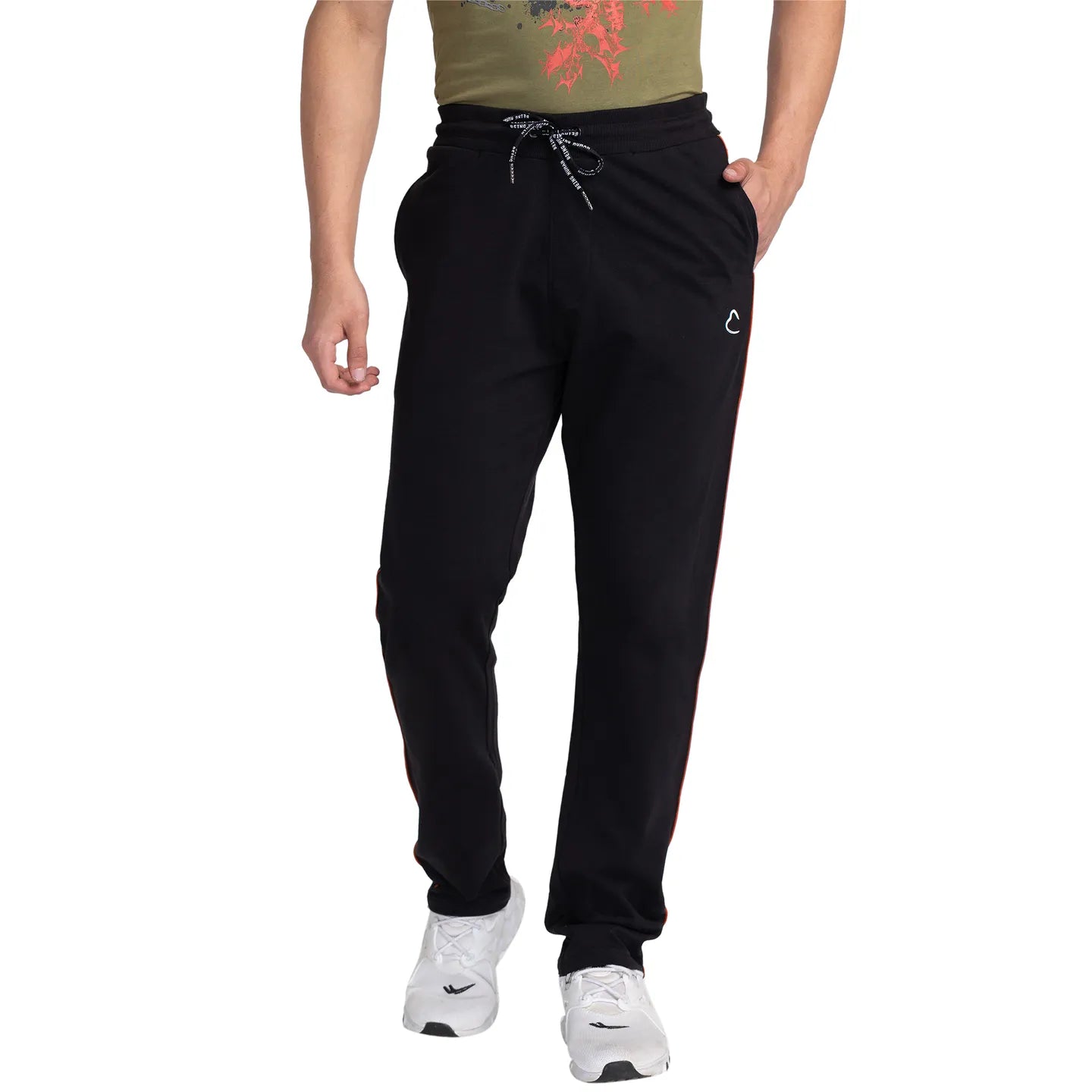 Black Regular Fit Track Pants For Men By Being Human Clothing