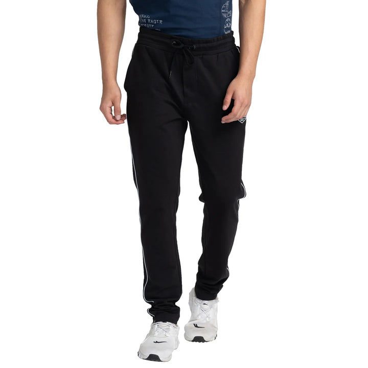 Black Regular Fit Track Pants For Men By Being Human Clothing