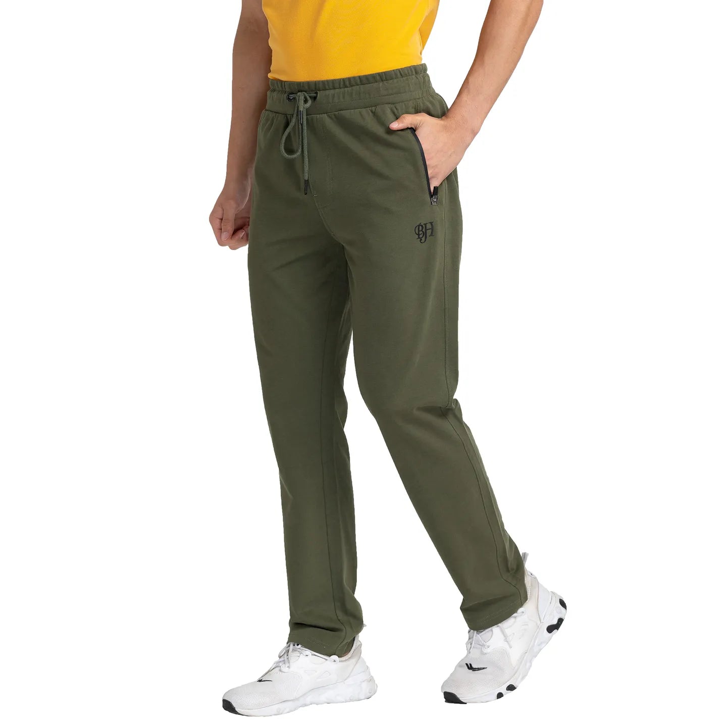 Olive Regular Fit Track Pants For Men By Being Human Clothing