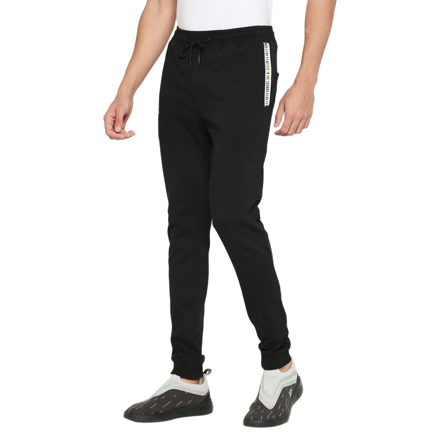 Black Regular Fit Men's Track Pants by Being Human Clothing