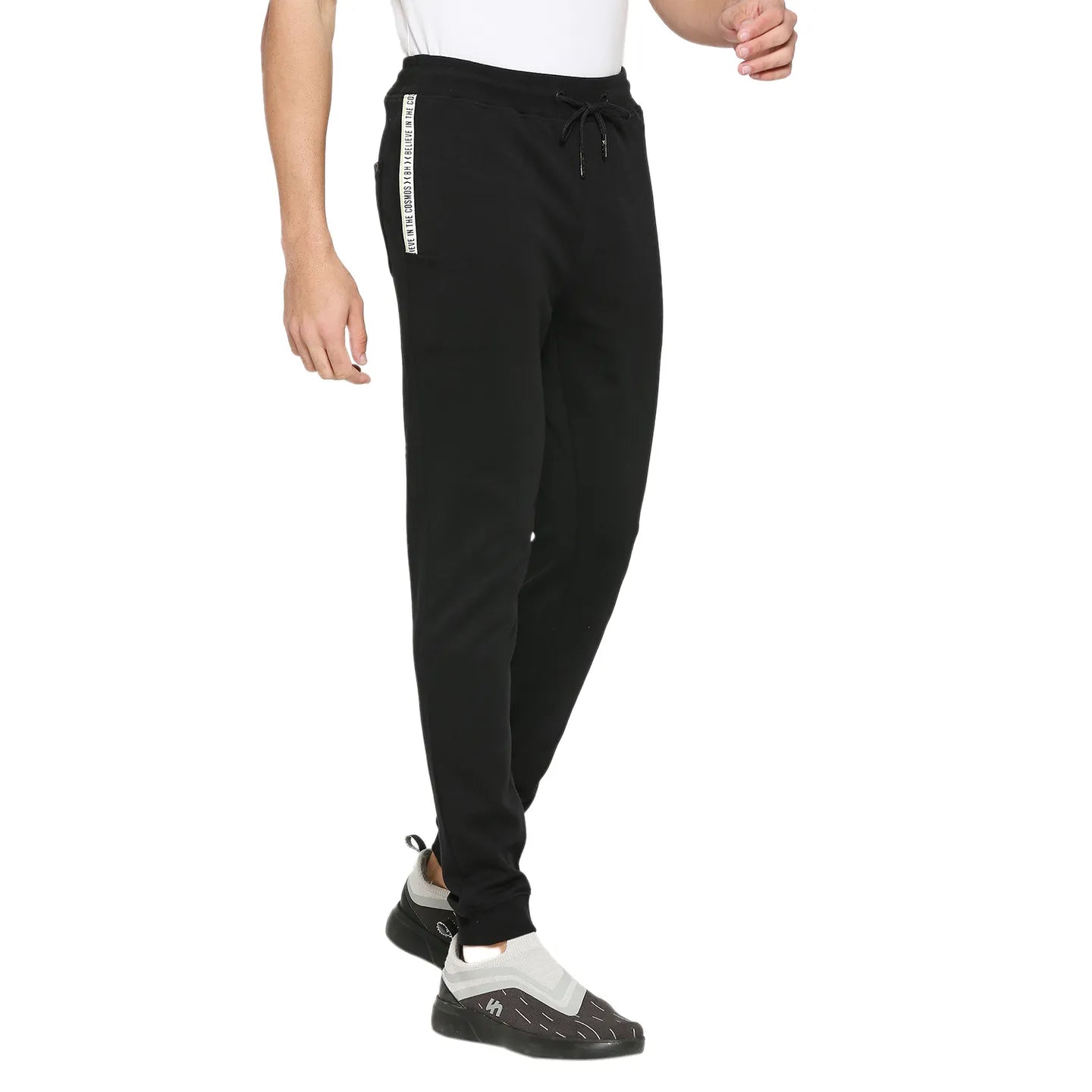 Black Regular Fit Men's Track Pants by Being Human Clothing