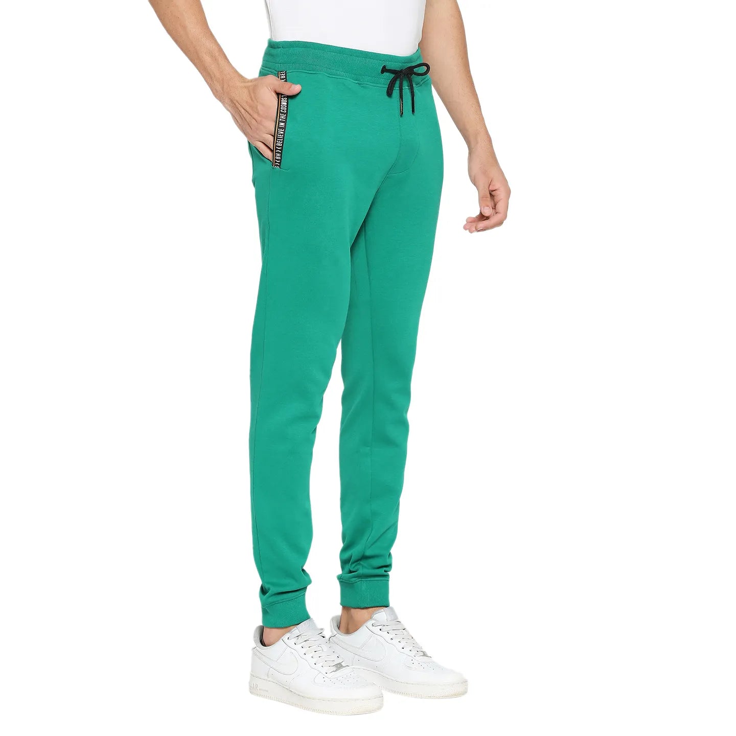 Green Regular Fit Track Pants For Men By Being Human Clothing