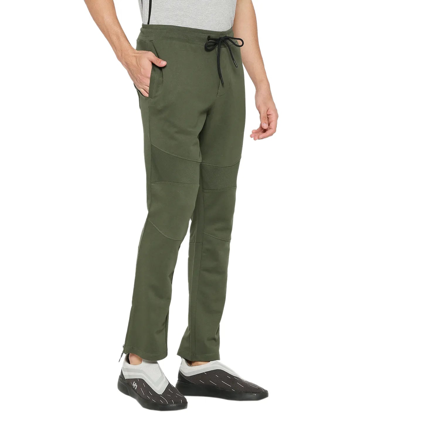 Forest Green Regular Fit Track Pants For Men By Being Human Clothing