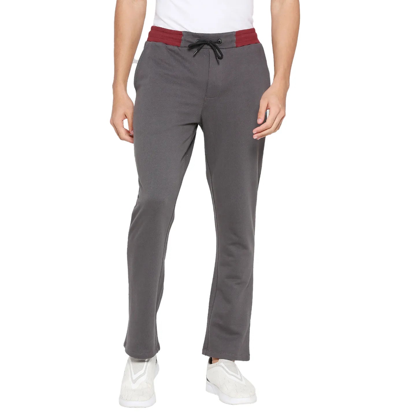 Slate Grey Regular Fit Track Pants For Men By Being Human Clothing