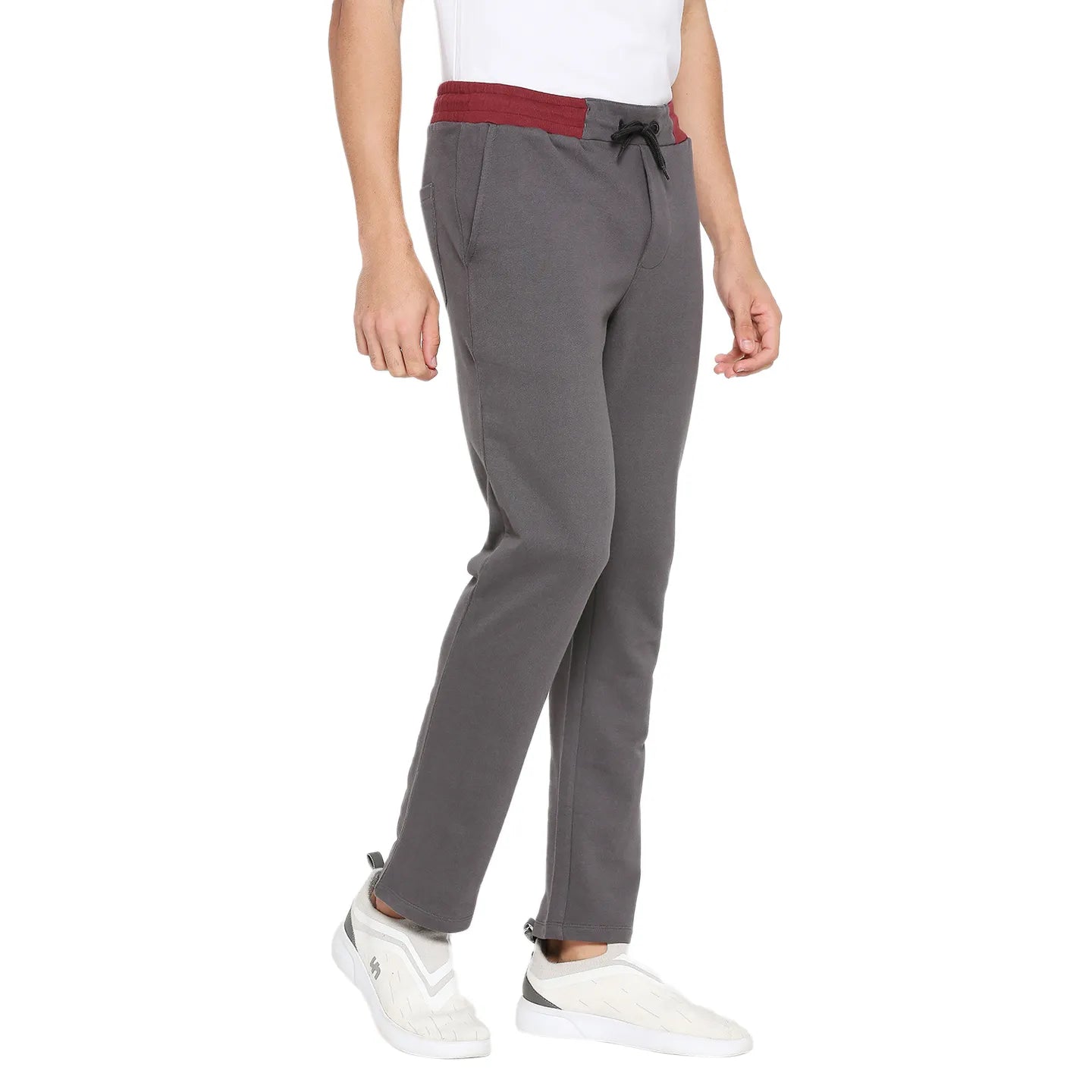 Slate Grey Regular Fit Track Pants For Men By Being Human Clothing
