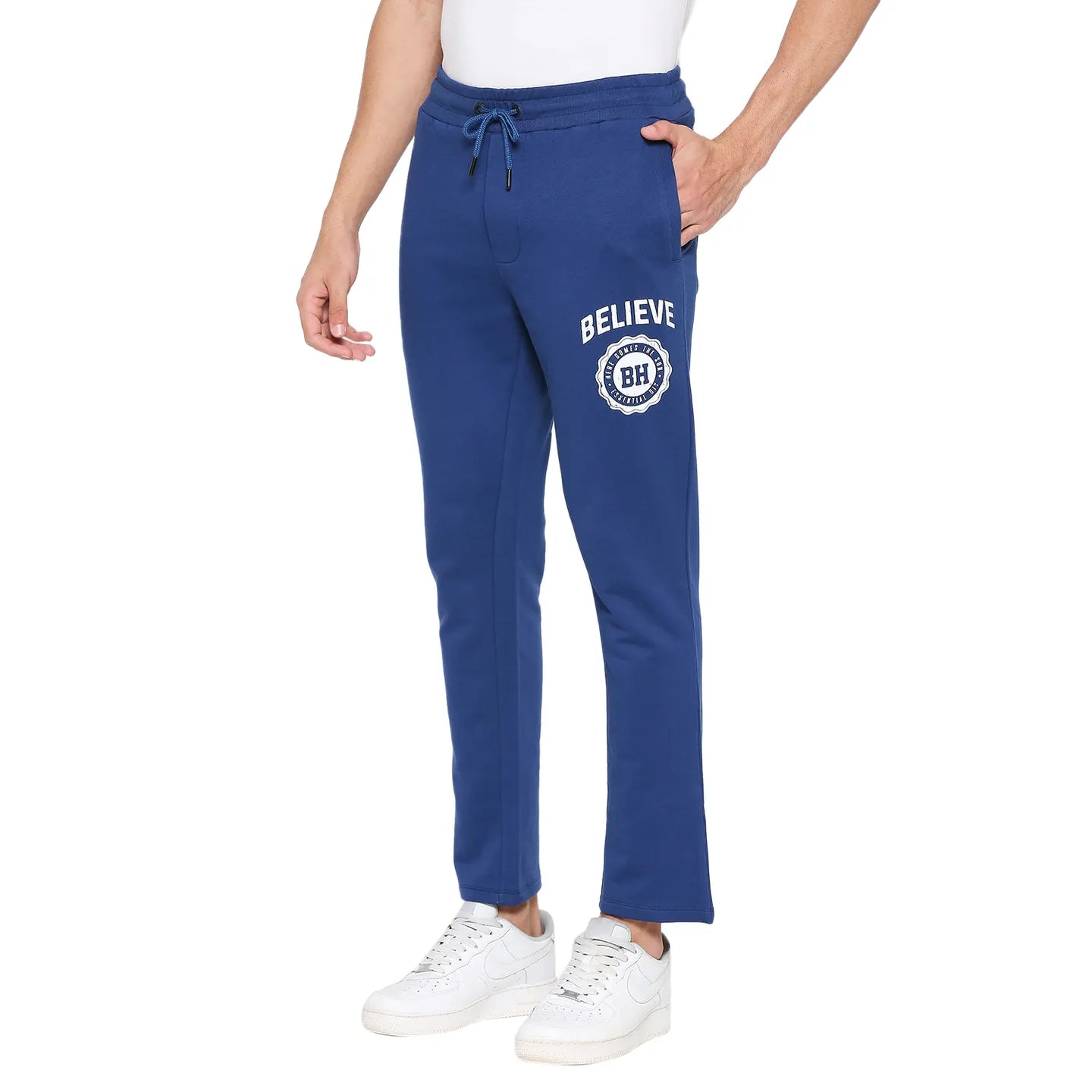Navy Regular Fit Track Pants For Men By Being Human Clothing