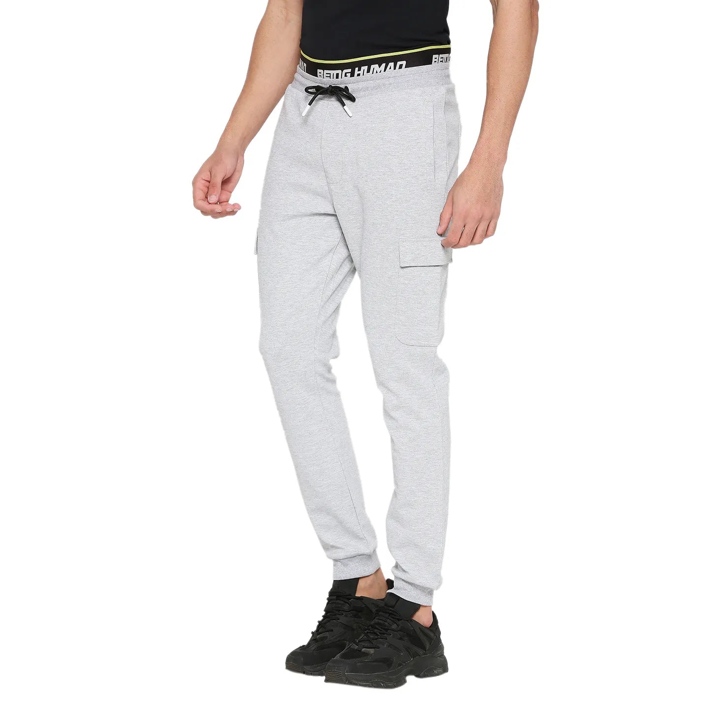 Grey Regular Fit Track Pants For Men By Being Human Clothing