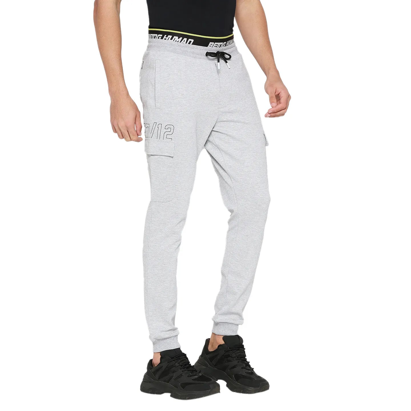 Grey Regular Fit Track Pants For Men By Being Human Clothing