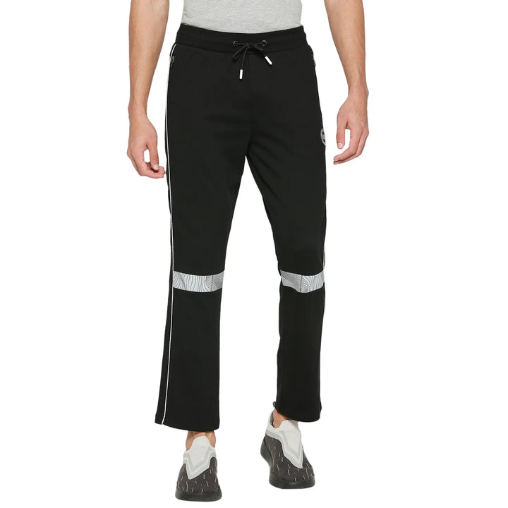 Jet Black Regular Fit Track Pants For Men By Being Human Clothing