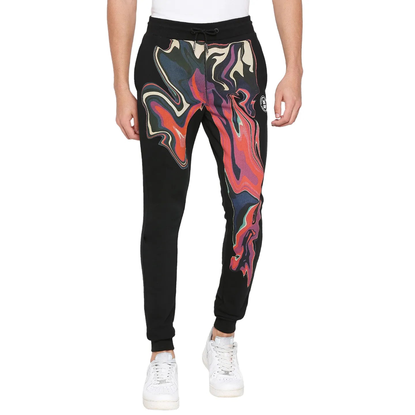 Black Regular Fit Track Pants For Men By Being Human Clothing