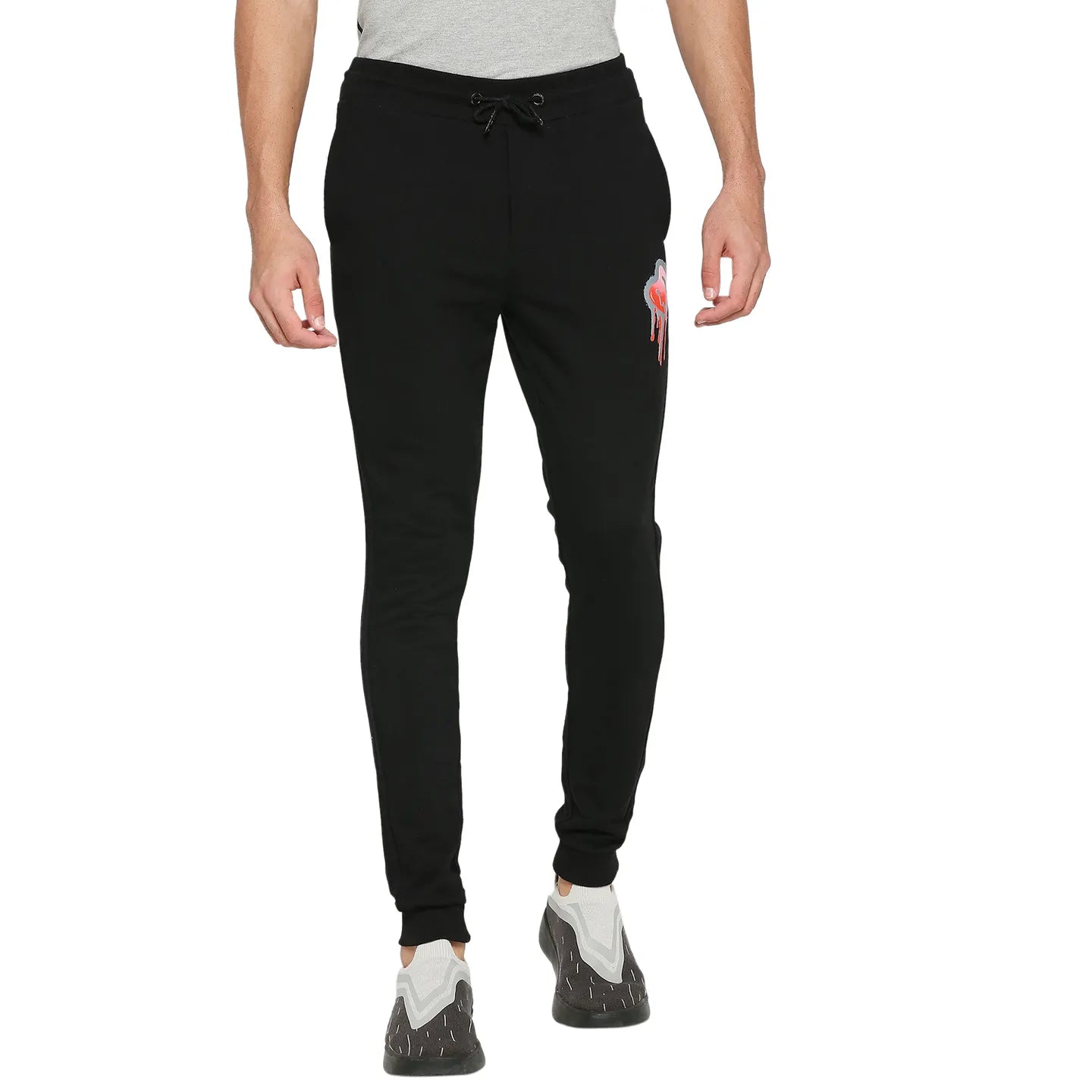 Black Regular Fit Track Pants For Men By Being Human Clothing
