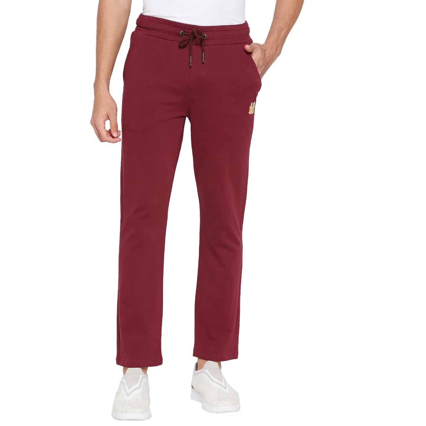 Wine Regular Fit Track Pants For Men By Being Human Clothing