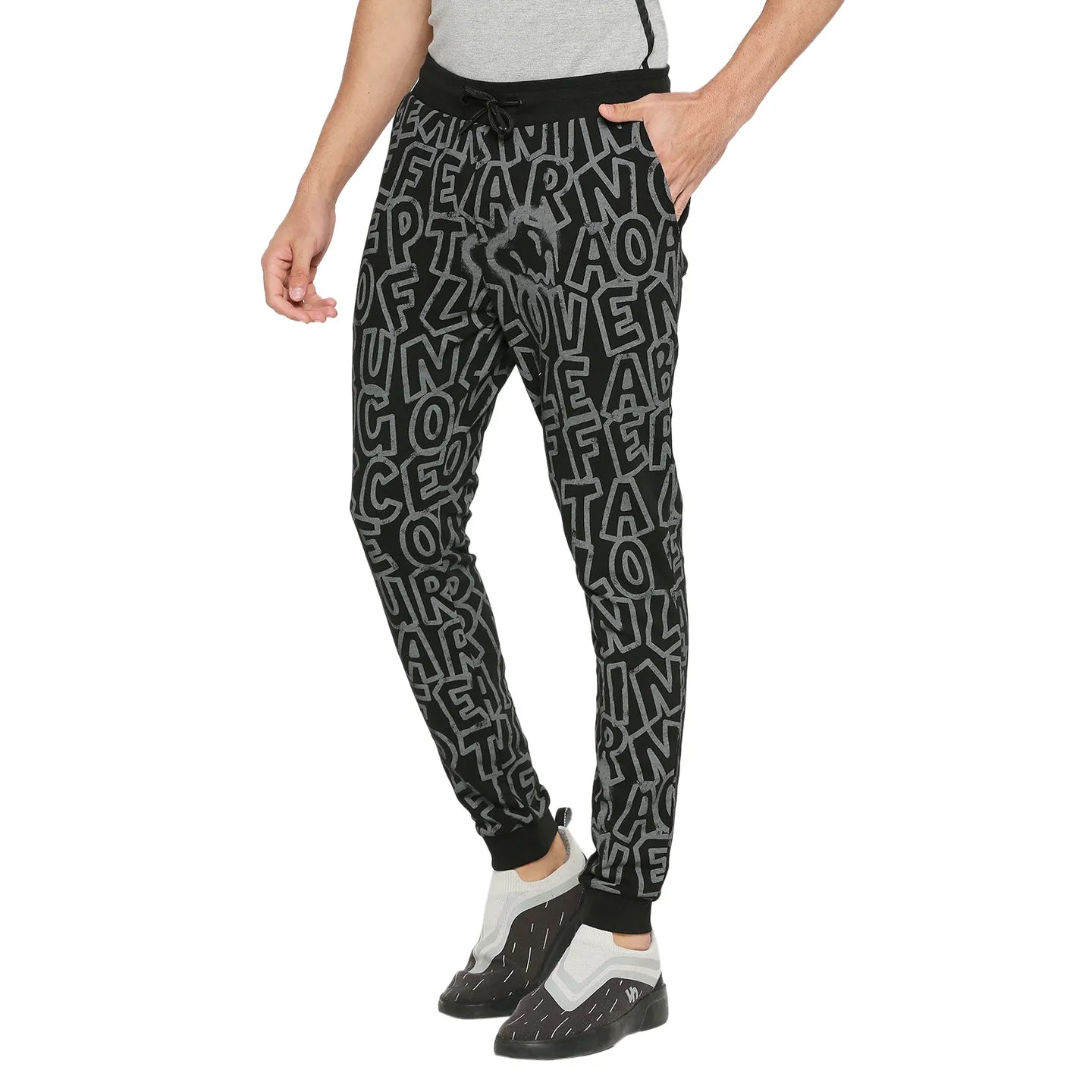Black Regular Fit Track Pants For Men By Being Human Clothing