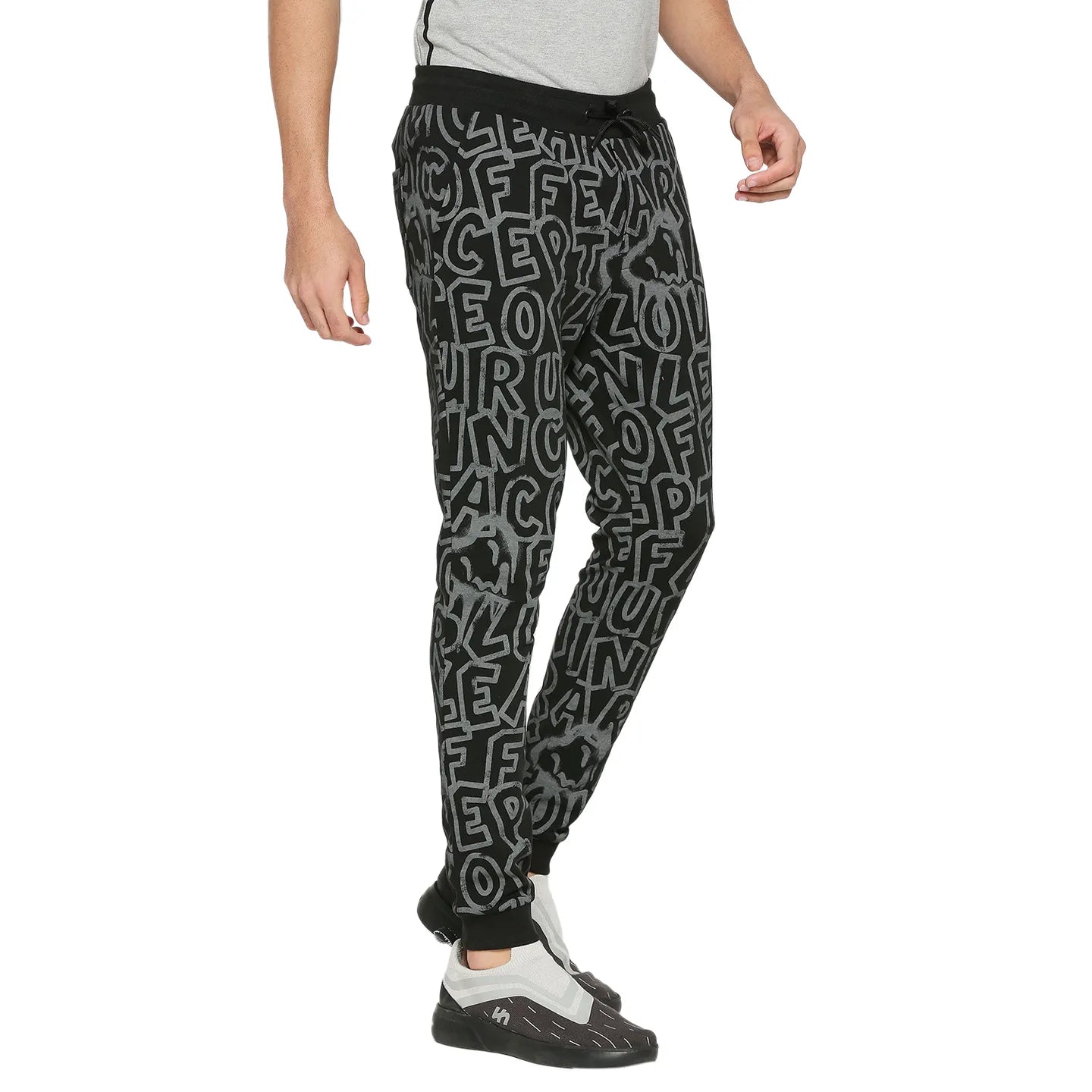 Black Regular Fit Track Pants For Men By Being Human Clothing