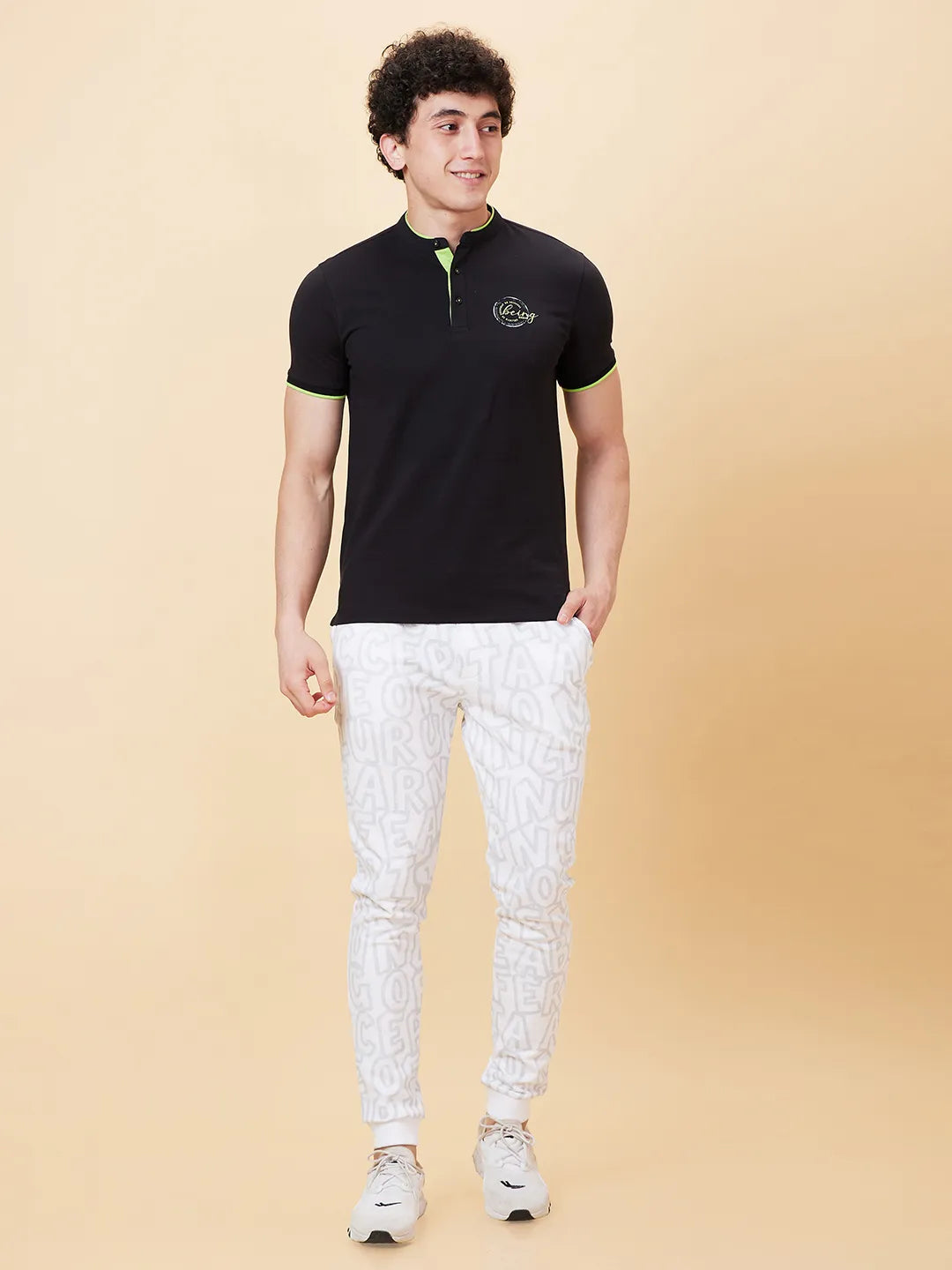 White Regular Fit Men's Track Pants by Being Human Clothing