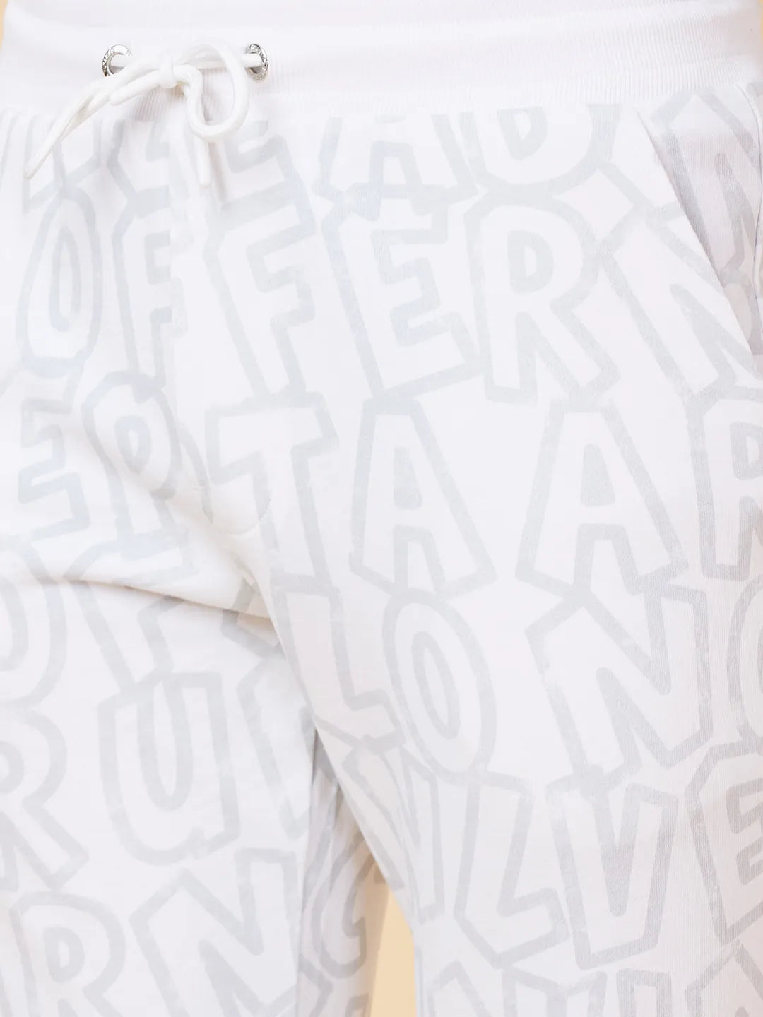 White Regular Fit Men's Track Pants by Being Human Clothing