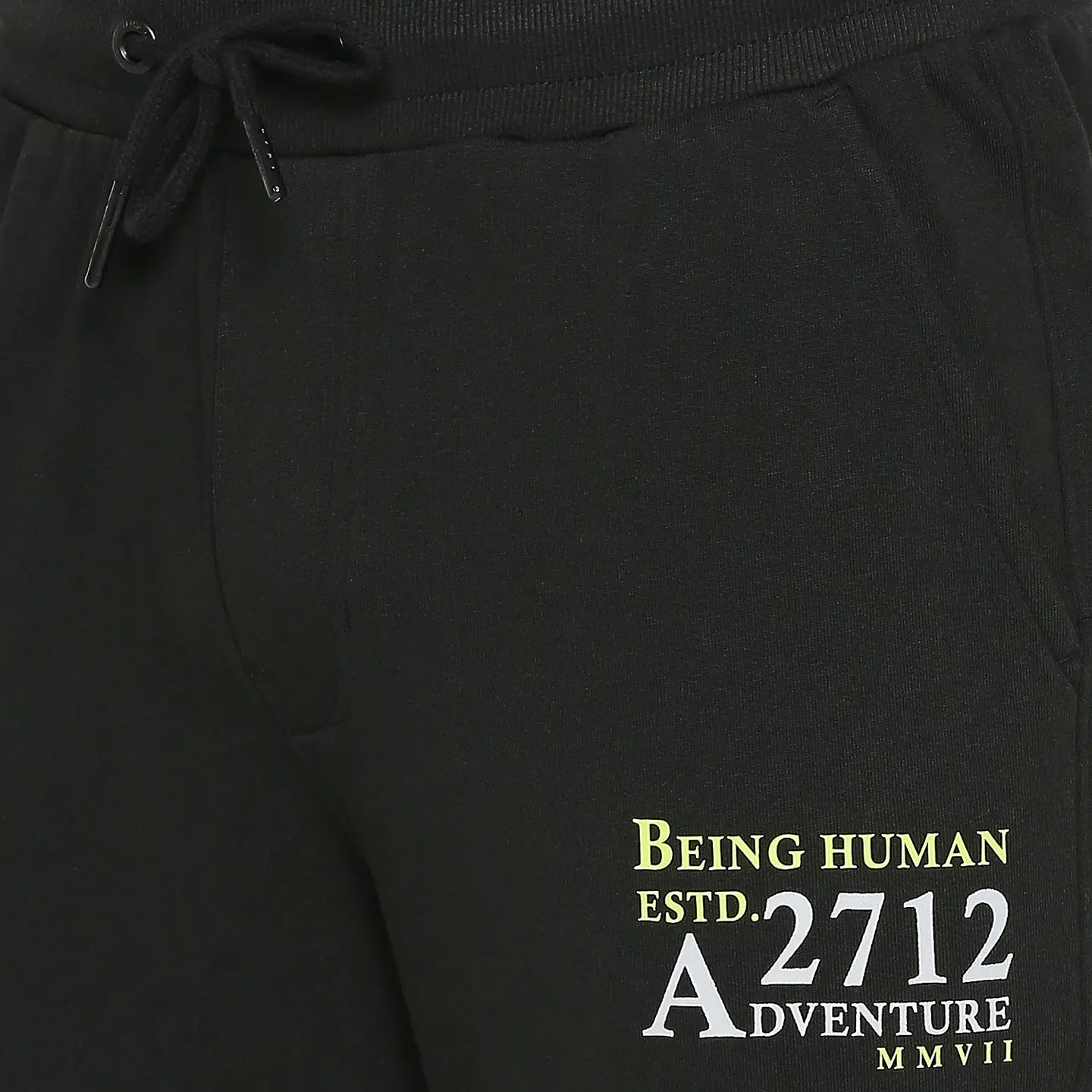 Black Regular Fit Men's Track Pants by Being Human Clothing