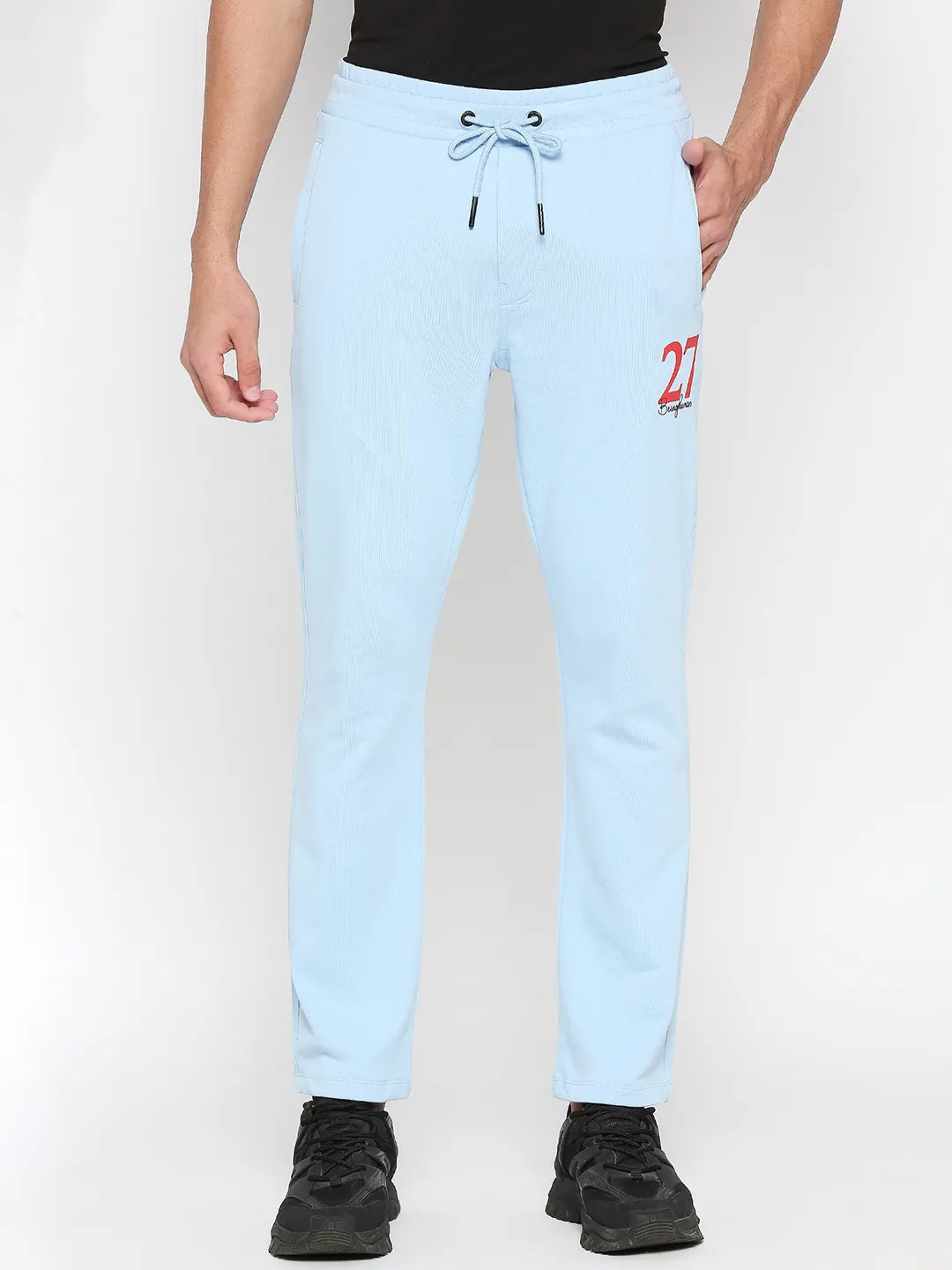 Blue Regular Fit Track Pants For Men By Being Human Clothing