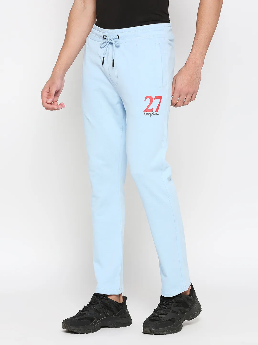 Blue Regular Fit Track Pants For Men By Being Human Clothing