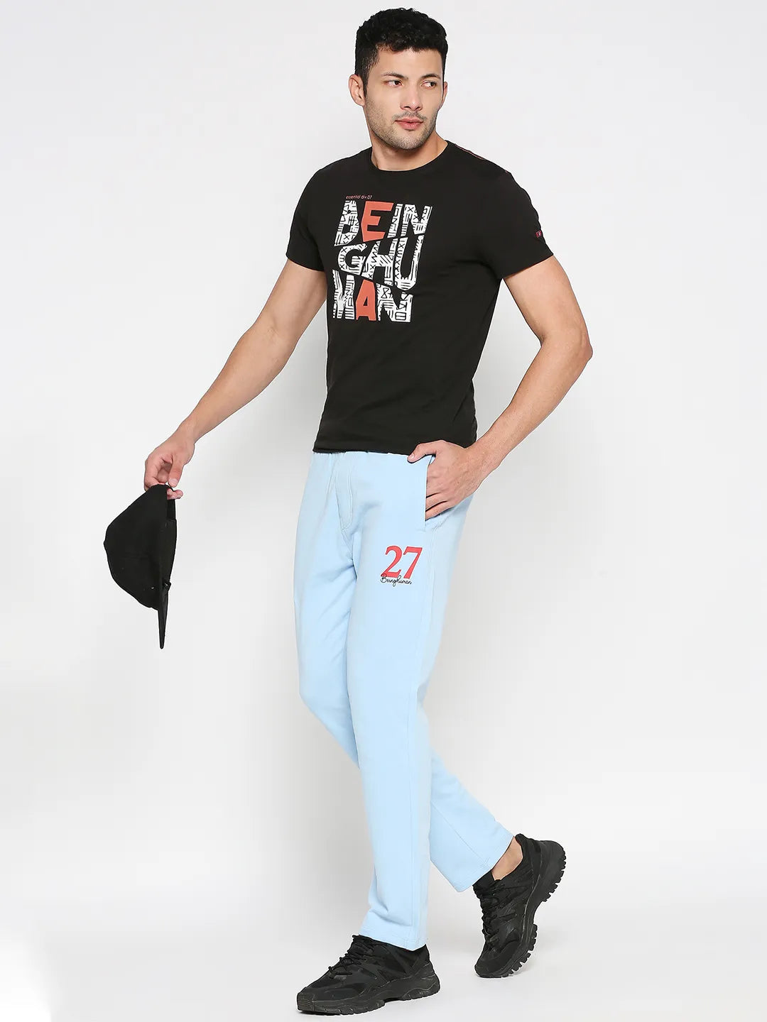 Blue Regular Fit Track Pants For Men By Being Human Clothing