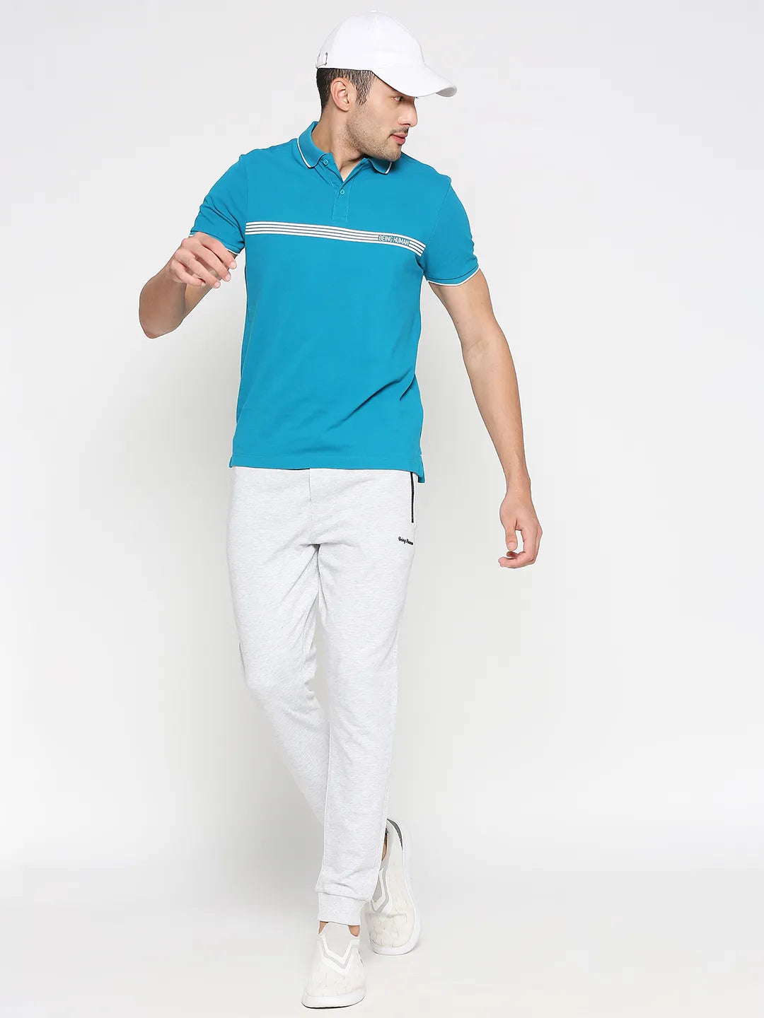 Beige Regular Fit Men's Track Pants by Being Human Clothing