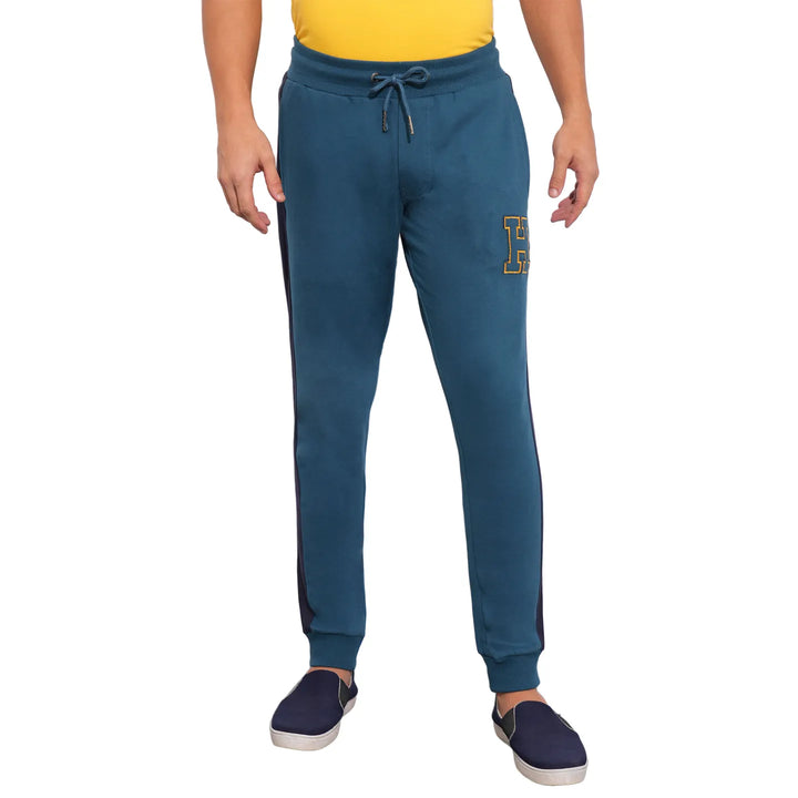 Teal Regular Fit Track Pants For Men