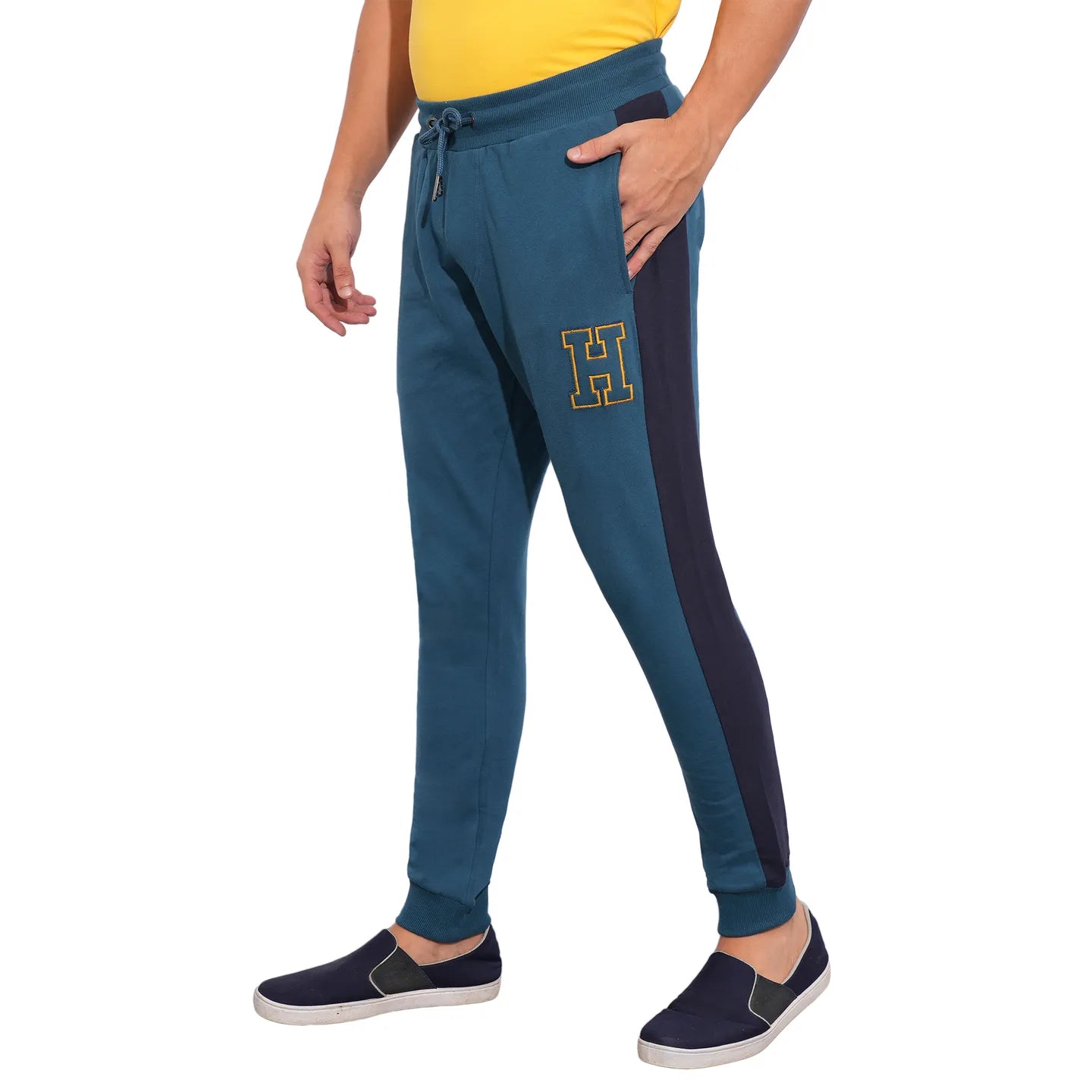 Teal Regular Fit Track Pants For Men By Being Human Clothing
