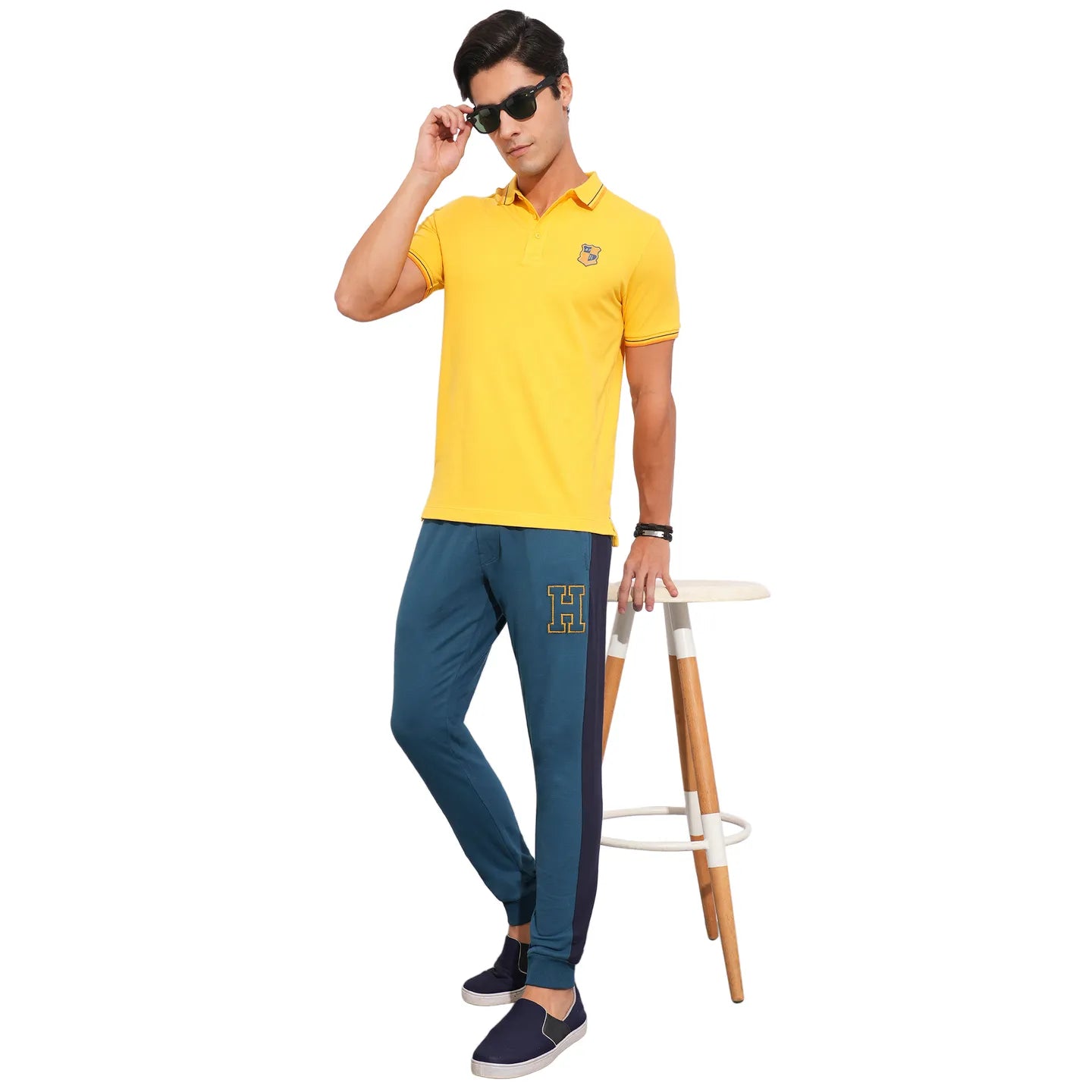 Teal Regular Fit Track Pants For Men By Being Human Clothing